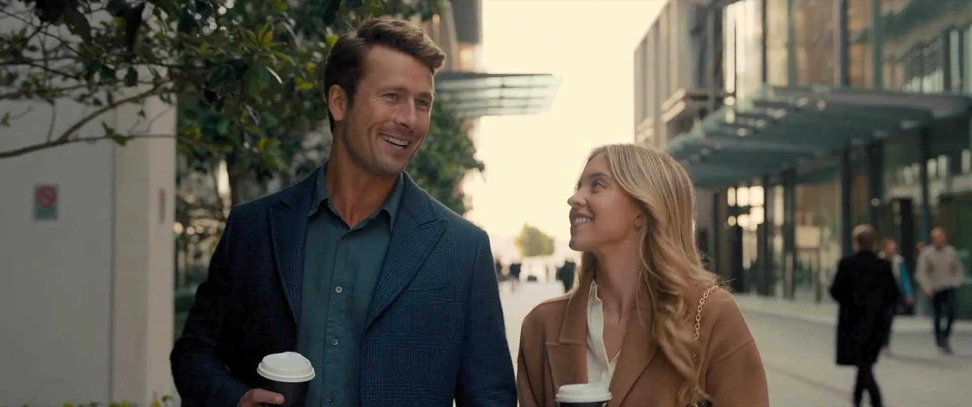 Glen Powell and Sydney Sweeney in Anyone But You (2023)