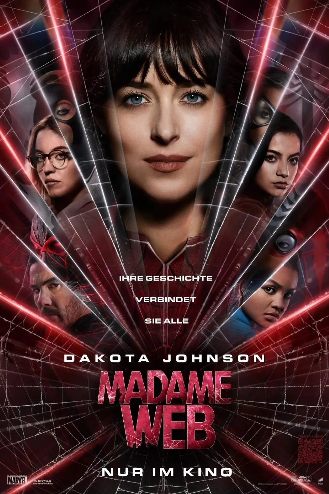 Dakota Johnson, Tahar Rahim, Sydney Sweeney, Isabela Merced, and Celeste O'Connor in Madame Web (2024)