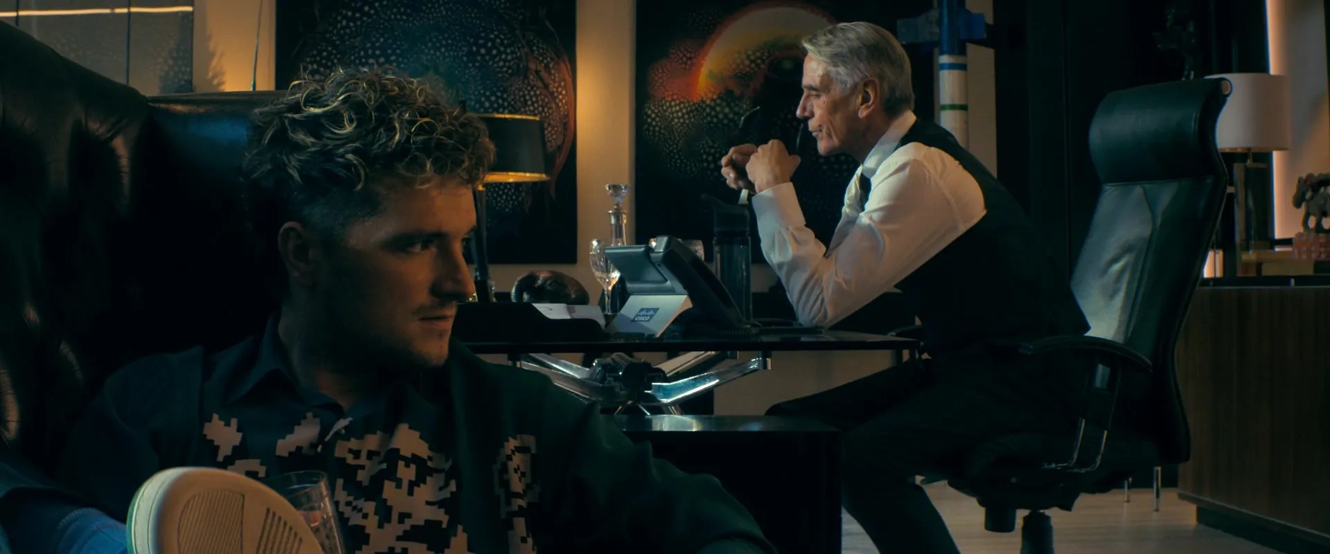 Jeremy Irons and Josh Hutcherson in The Beekeeper (2024)