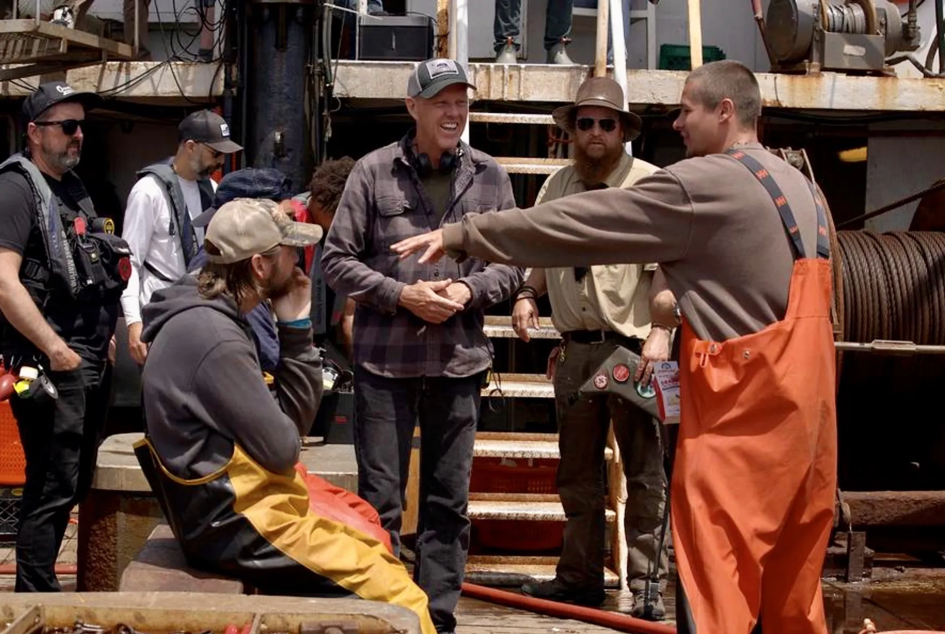 Brian Helgeland, Aaron Stanford, Thomas Scott Stanton, and Toby Wallace in Finestkind (2023)