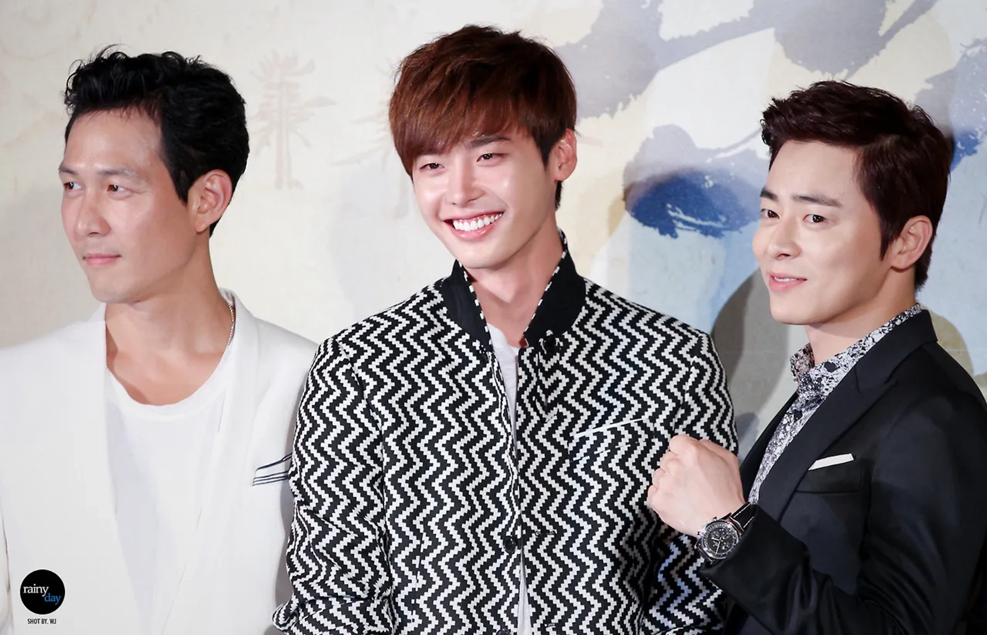 Lee Jung-jae, Lee Jong-suk, and Jo Jung-Suk at an event for The Face Reader (2013)