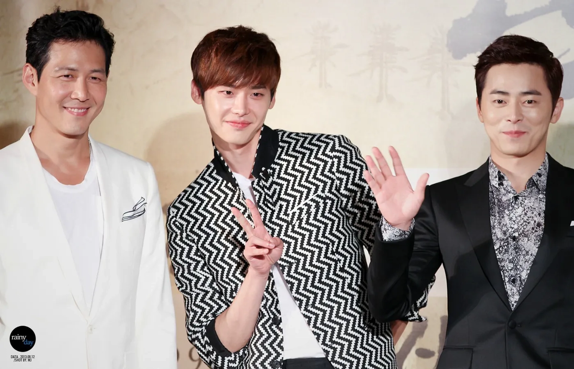 Lee Jung-jae, Lee Jong-suk, and Jo Jung-Suk at an event for The Face Reader (2013)