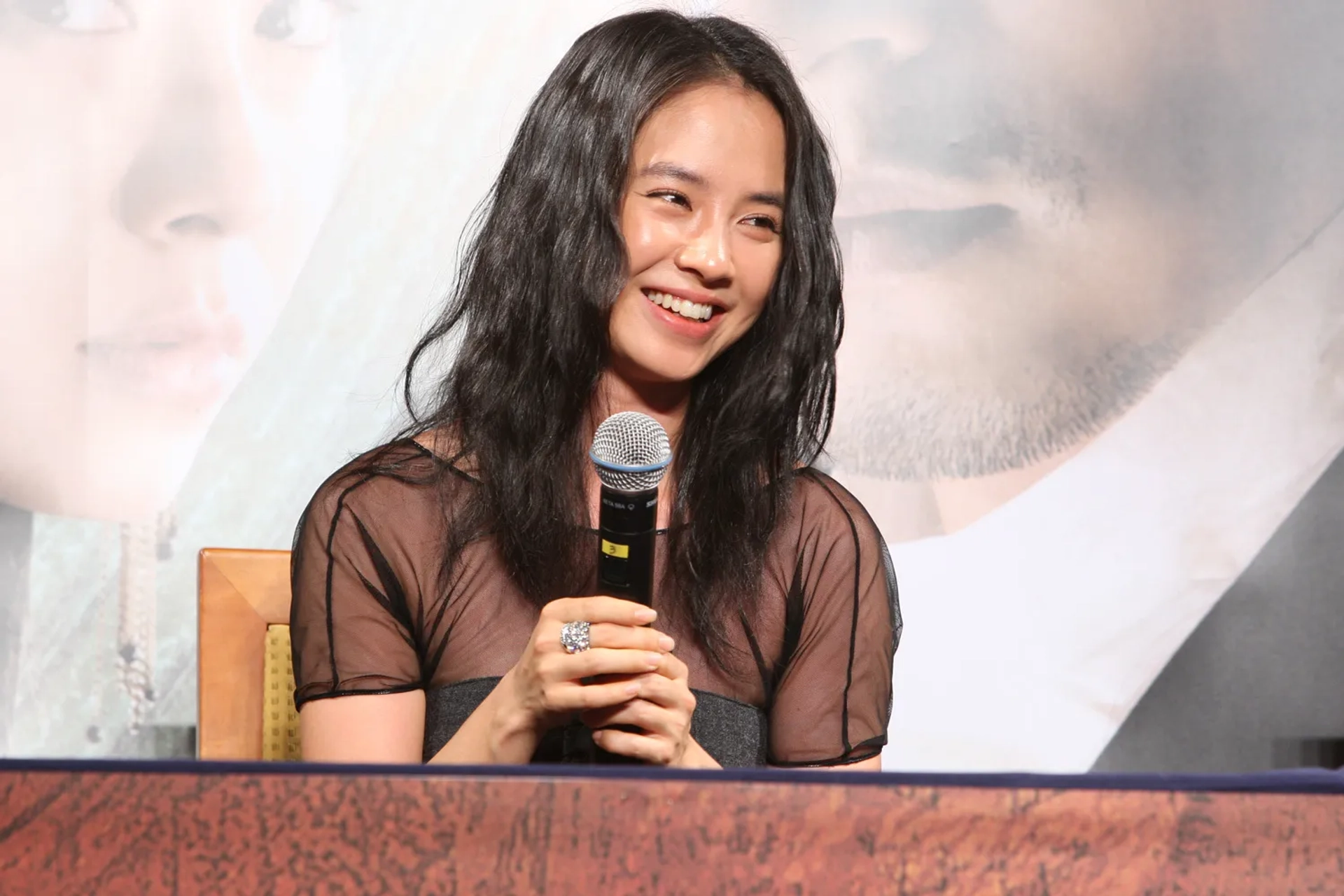 Song Ji-Hyo at an event for A Frozen Flower (2008)