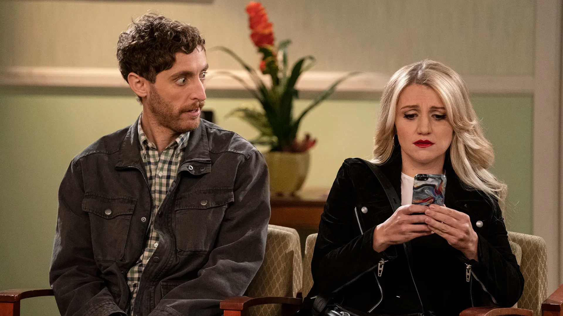 Annaleigh Ashford and Thomas Middleditch in B Positive (2020)