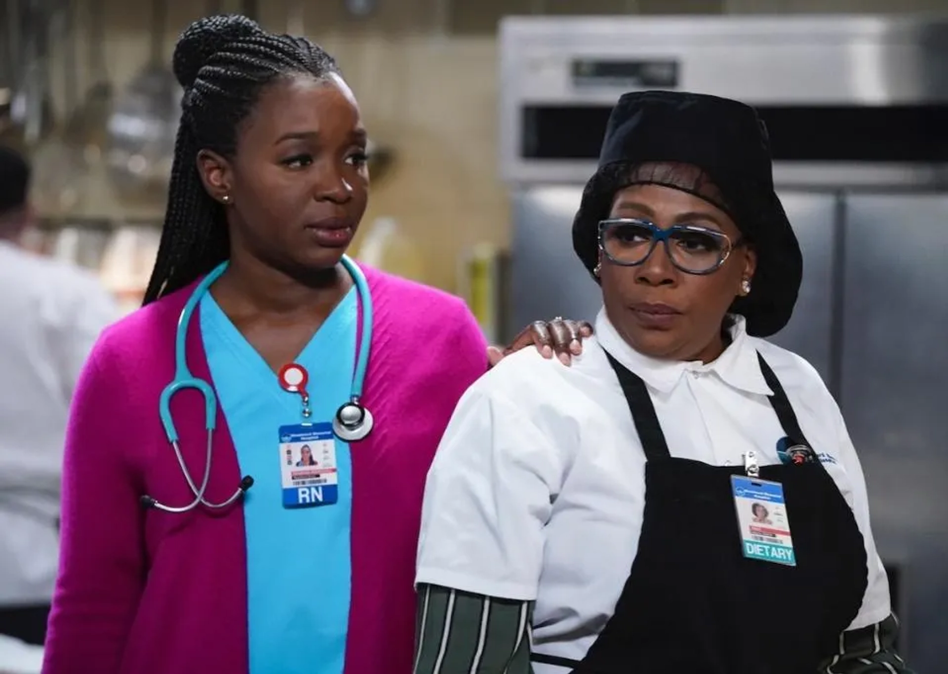 Gina Yashere and Folake Olowofoyeku in Bob Hearts Abishola (2019)