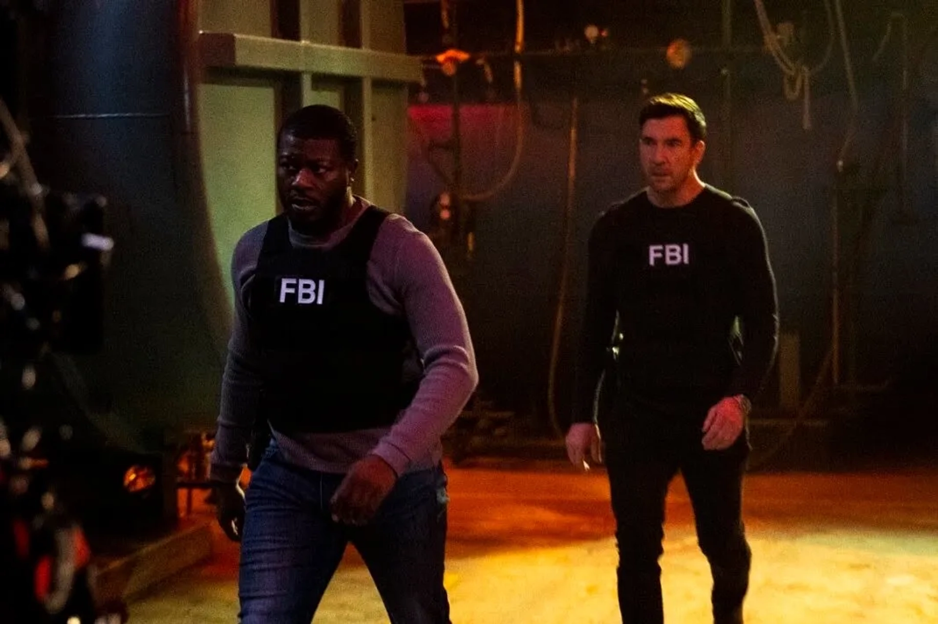 Dylan McDermott and Edwin Hodge in FBI: Most Wanted: These Walls (2023)