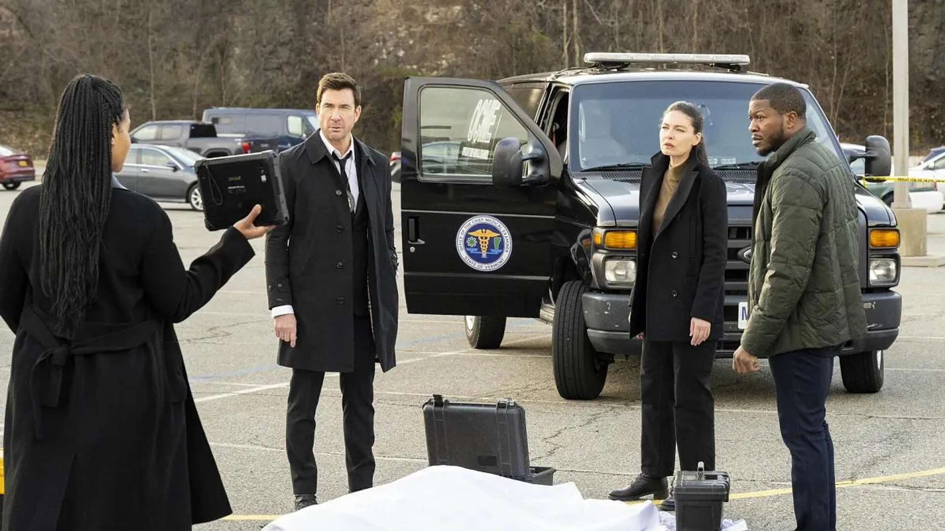 Dylan McDermott, Edwin Hodge, Alexa Davalos, and Roxy Sternberg in FBI: Most Wanted: Bad Seed (2023)