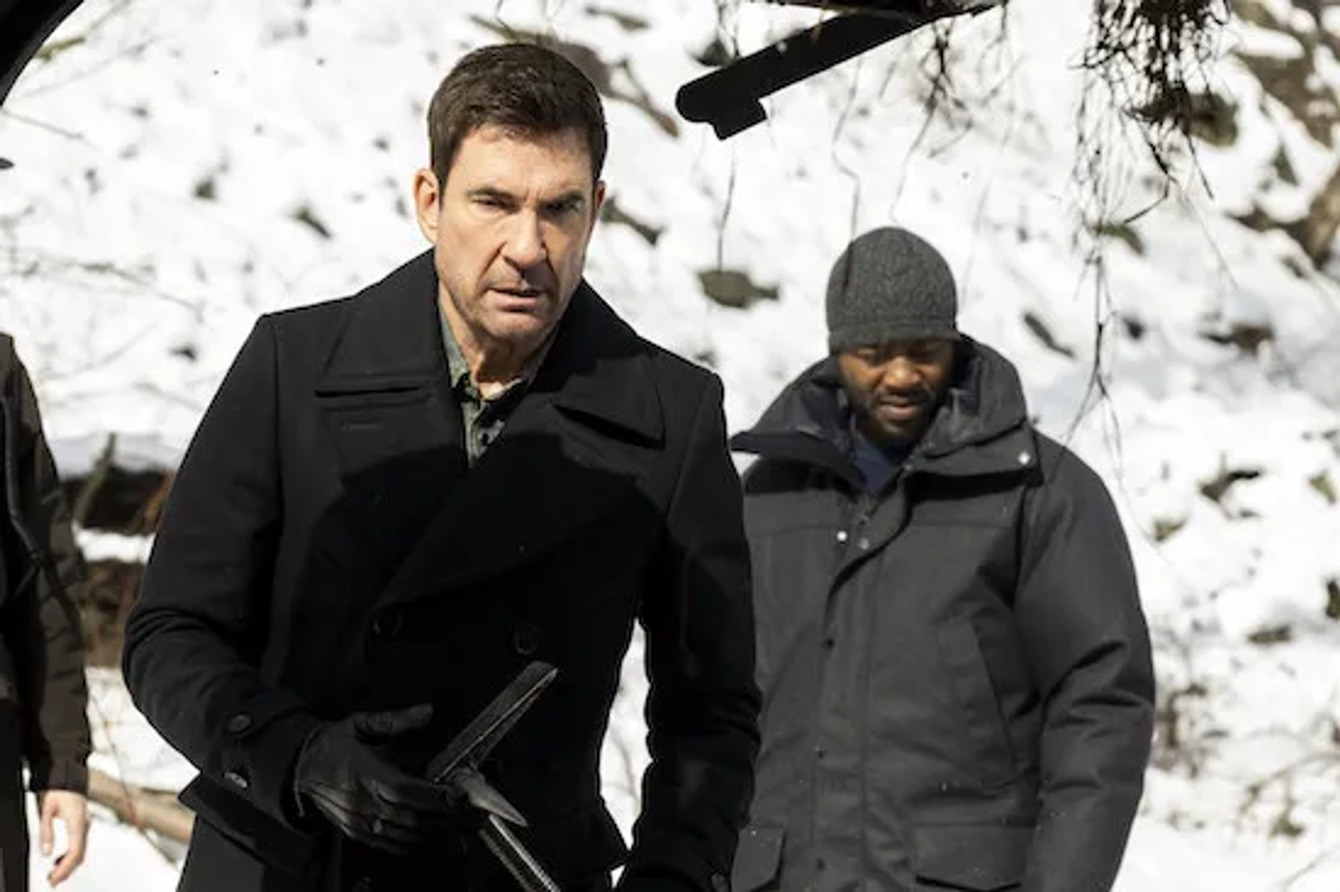 Dylan McDermott, Edwin Hodge, and Rosie Benton in FBI: Most Wanted: Rangeland (2023)