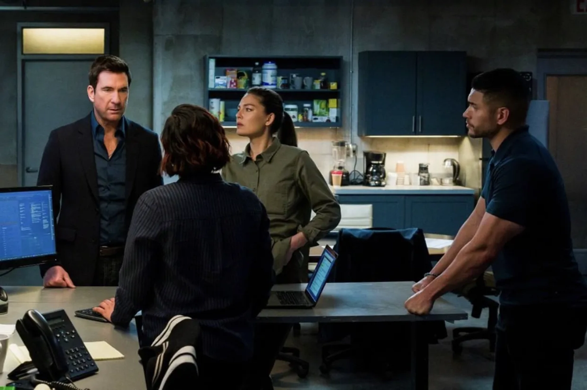 Dylan McDermott, Keisha Castle-Hughes, Alexa Davalos, and Miguel Gomez in FBI: Most Wanted: Inheritance (2022)