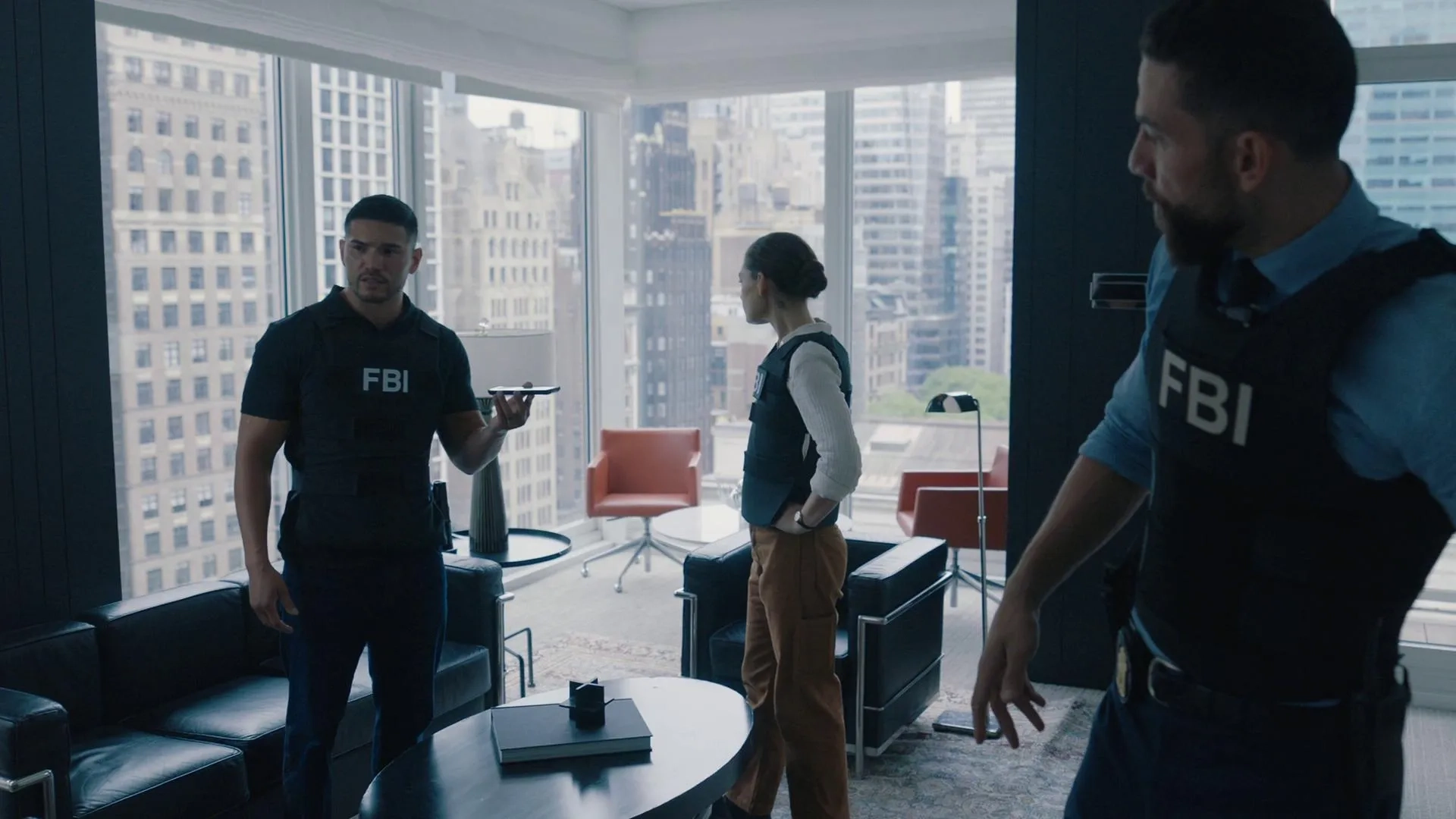 Alexa Davalos, Miguel Gomez, and Zeeko Zaki in FBI: Most Wanted: Exposed (2021)