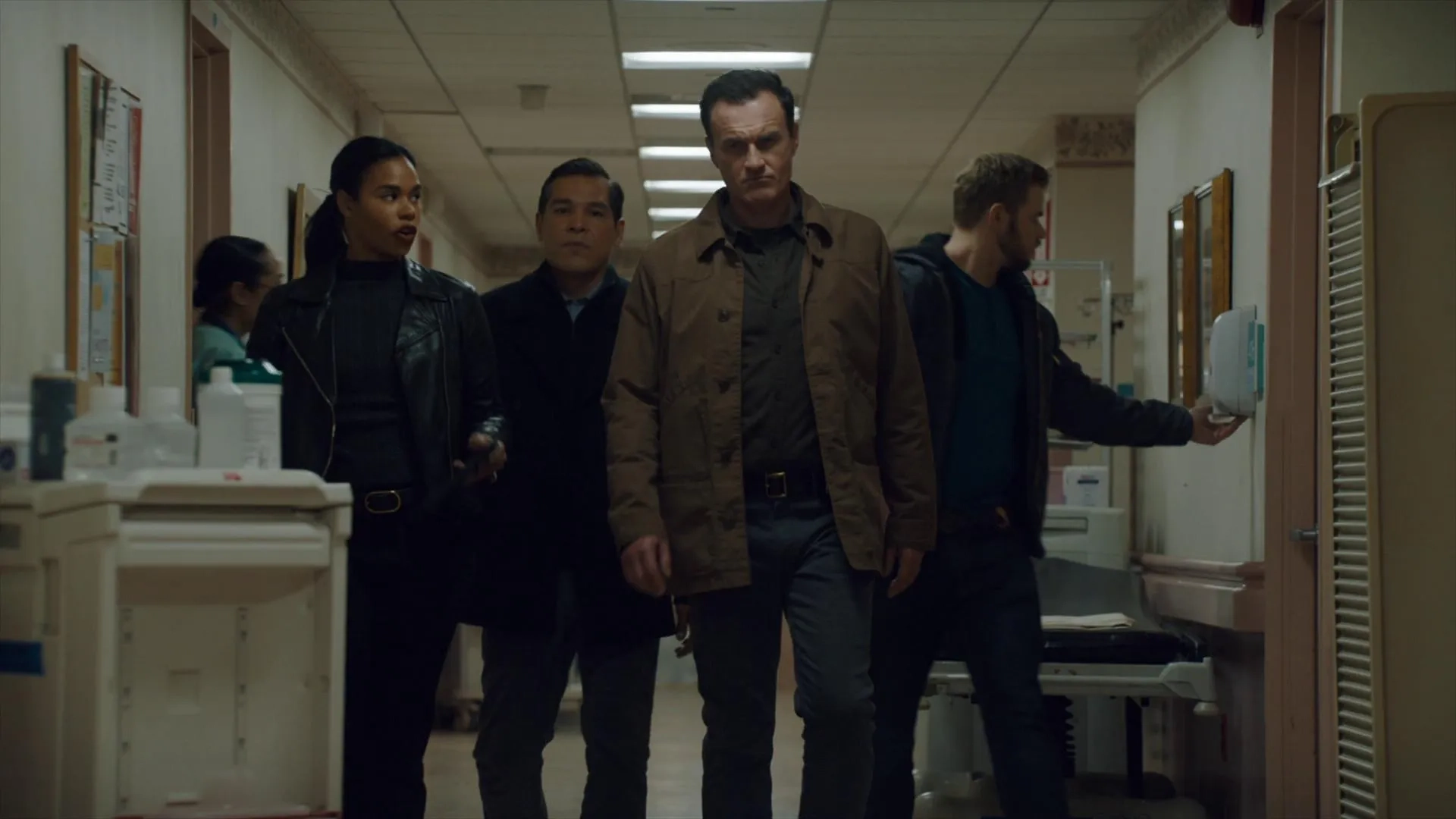 Nathaniel Arcand, Julian McMahon, Kellan Lutz, and Roxy Sternberg in FBI: Most Wanted: Prophet (2020)