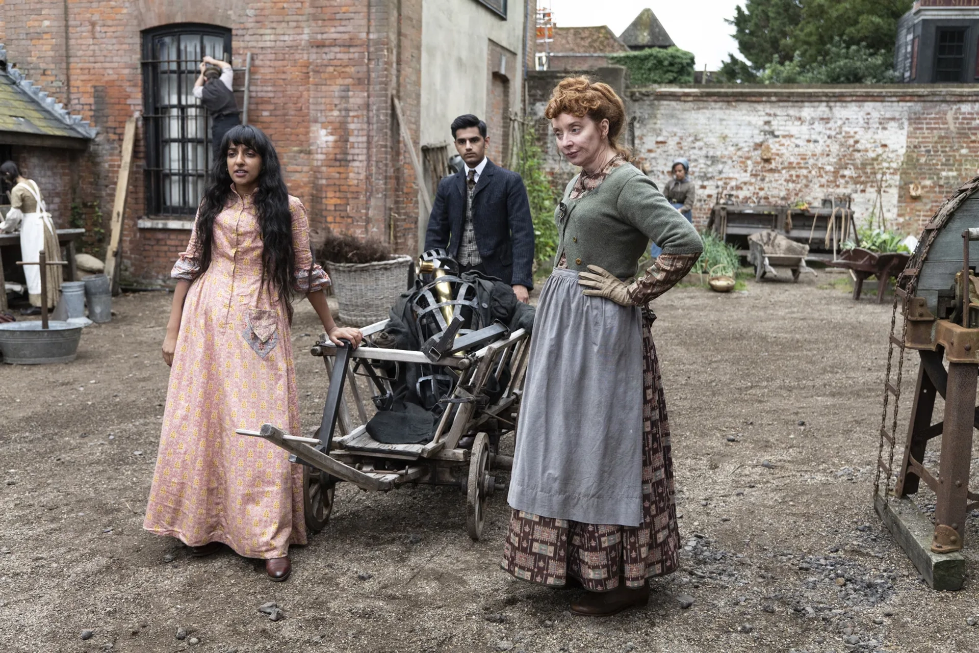 Elizabeth Berrington, Zain Hussain, and Kiran Sonia Sawar in The Nevers (2021)