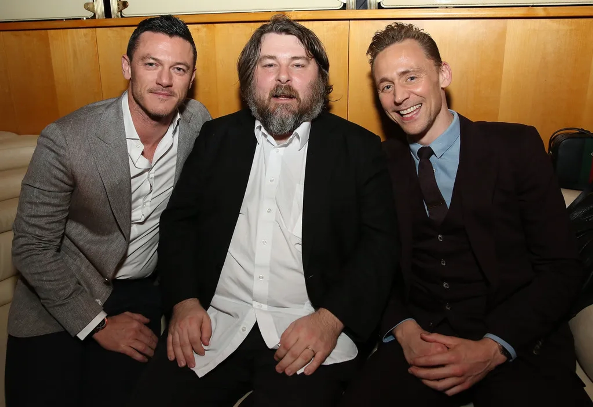 Tom Hiddleston, Ben Wheatley, and Luke Evans at an event for High-Rise (2015)