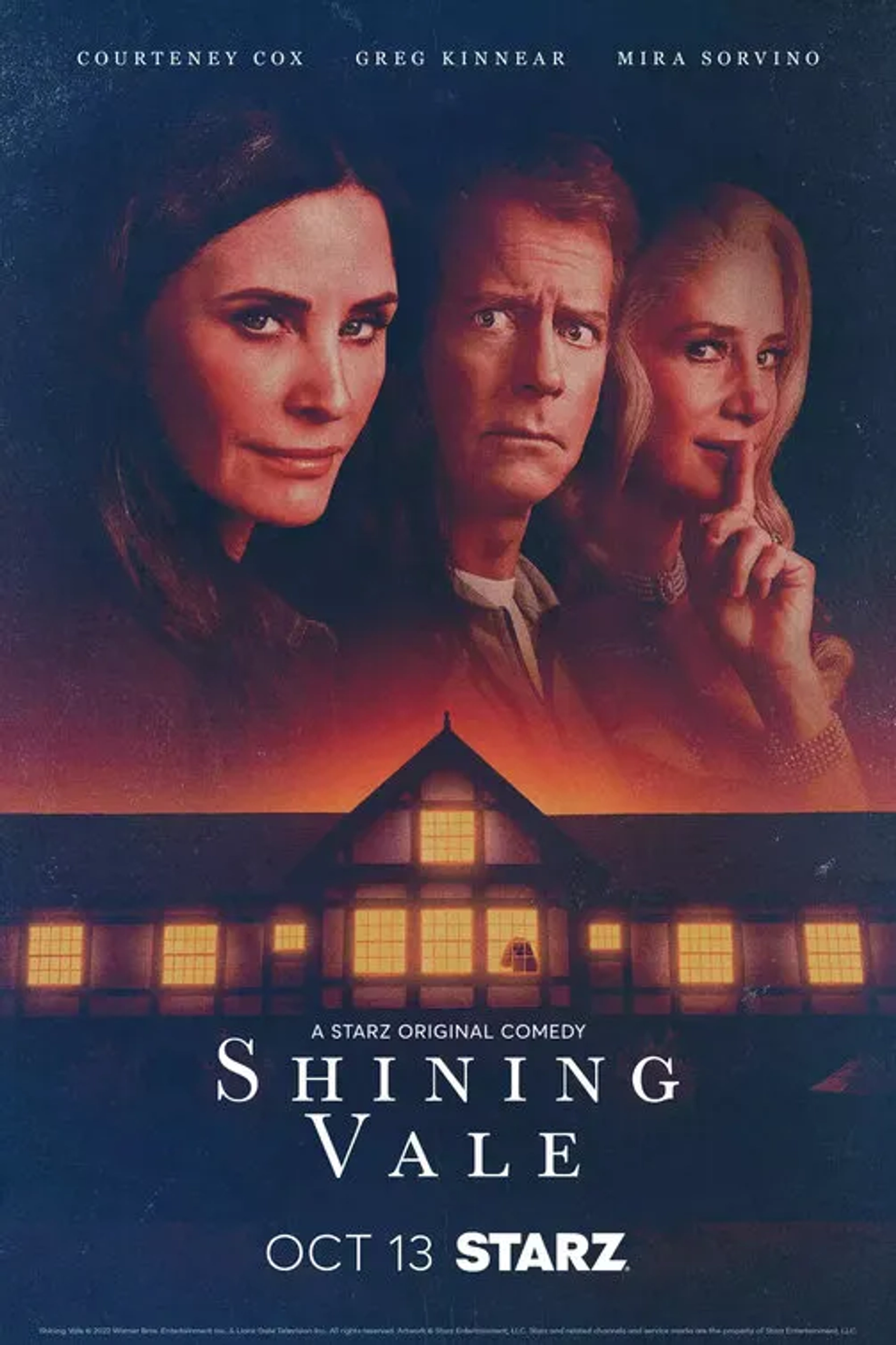 Mira Sorvino, Courteney Cox, and Greg Kinnear in Shining Vale (2022)