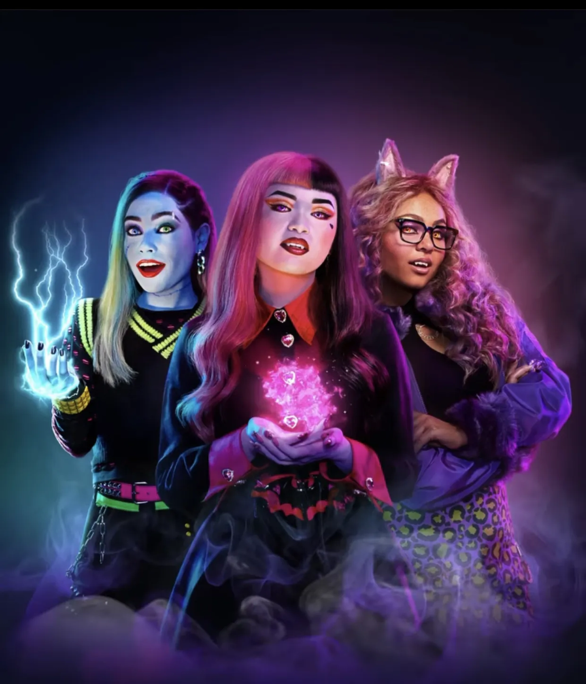 Miia Harris, Ceci Balagot, and Nayah Damasen in Monster High 2 (2023)