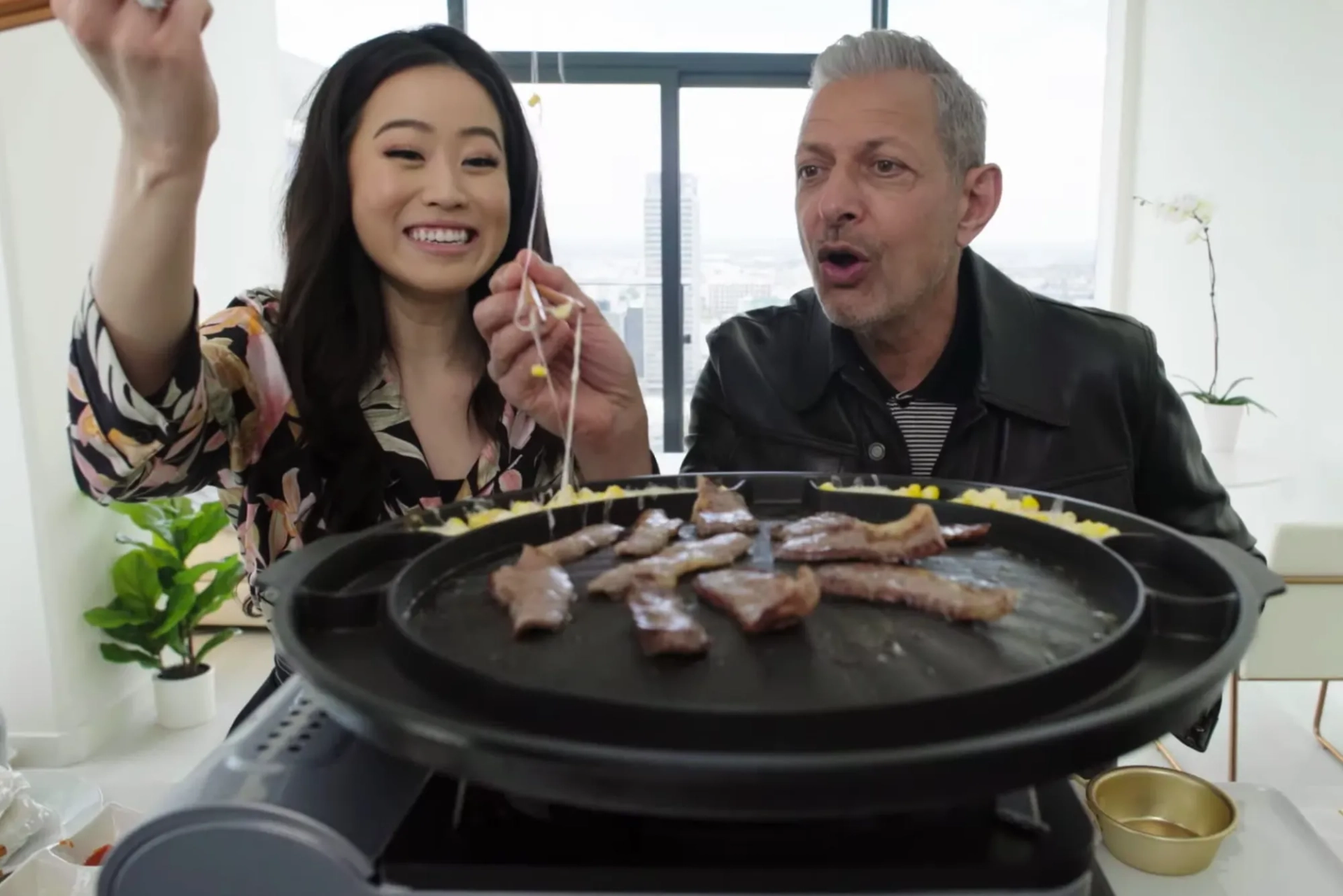 Jeff Goldblum and Stephanie Soo in The World According to Jeff Goldblum (2019)