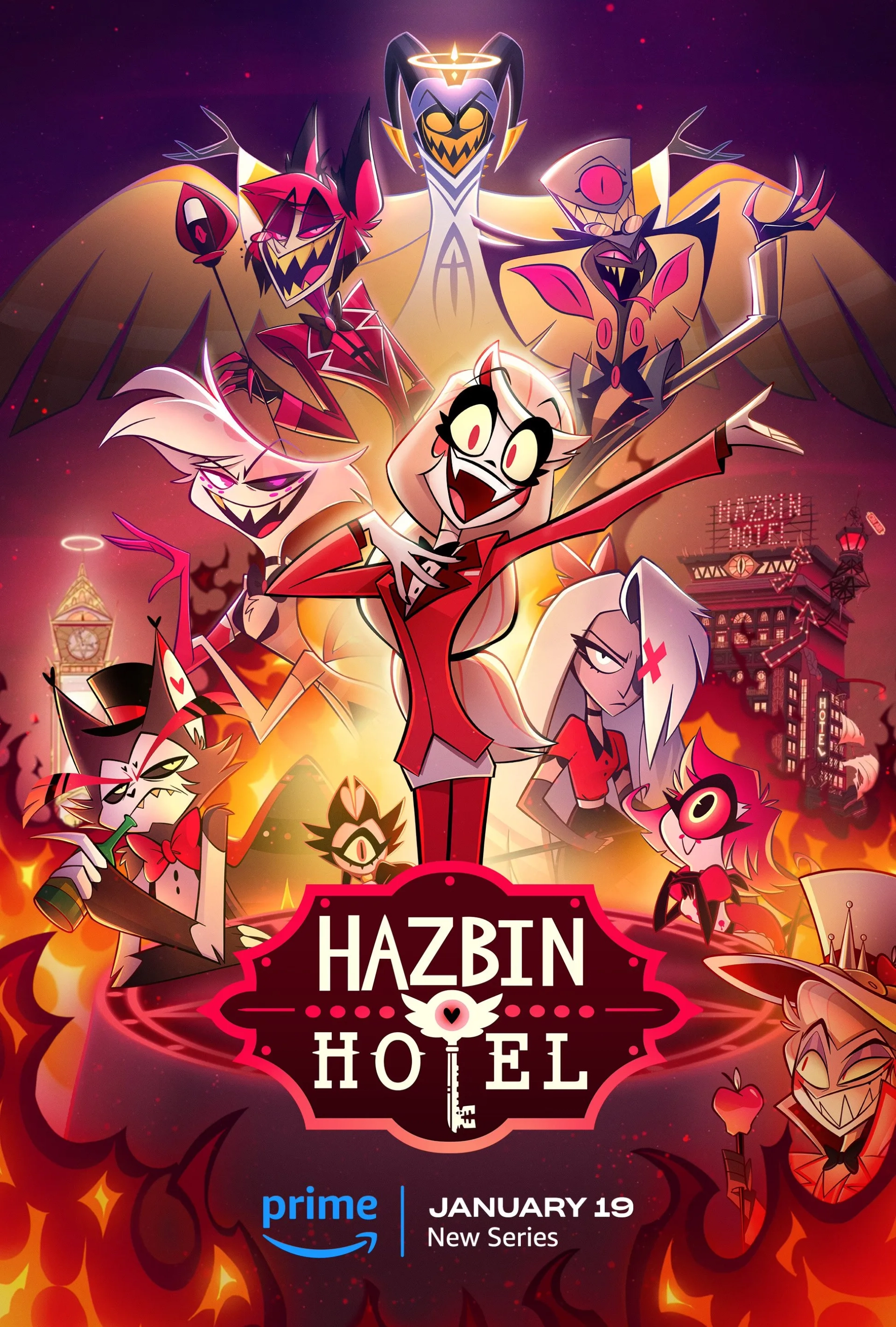 Keith David, Blake Roman, Amir Talai, Alex Brightman, Jeremy Jordan, Stephanie Beatriz, Kimiko Glenn, Erika Henningsen, and Krystina Alabado in Hazbin Hotel (2019)
