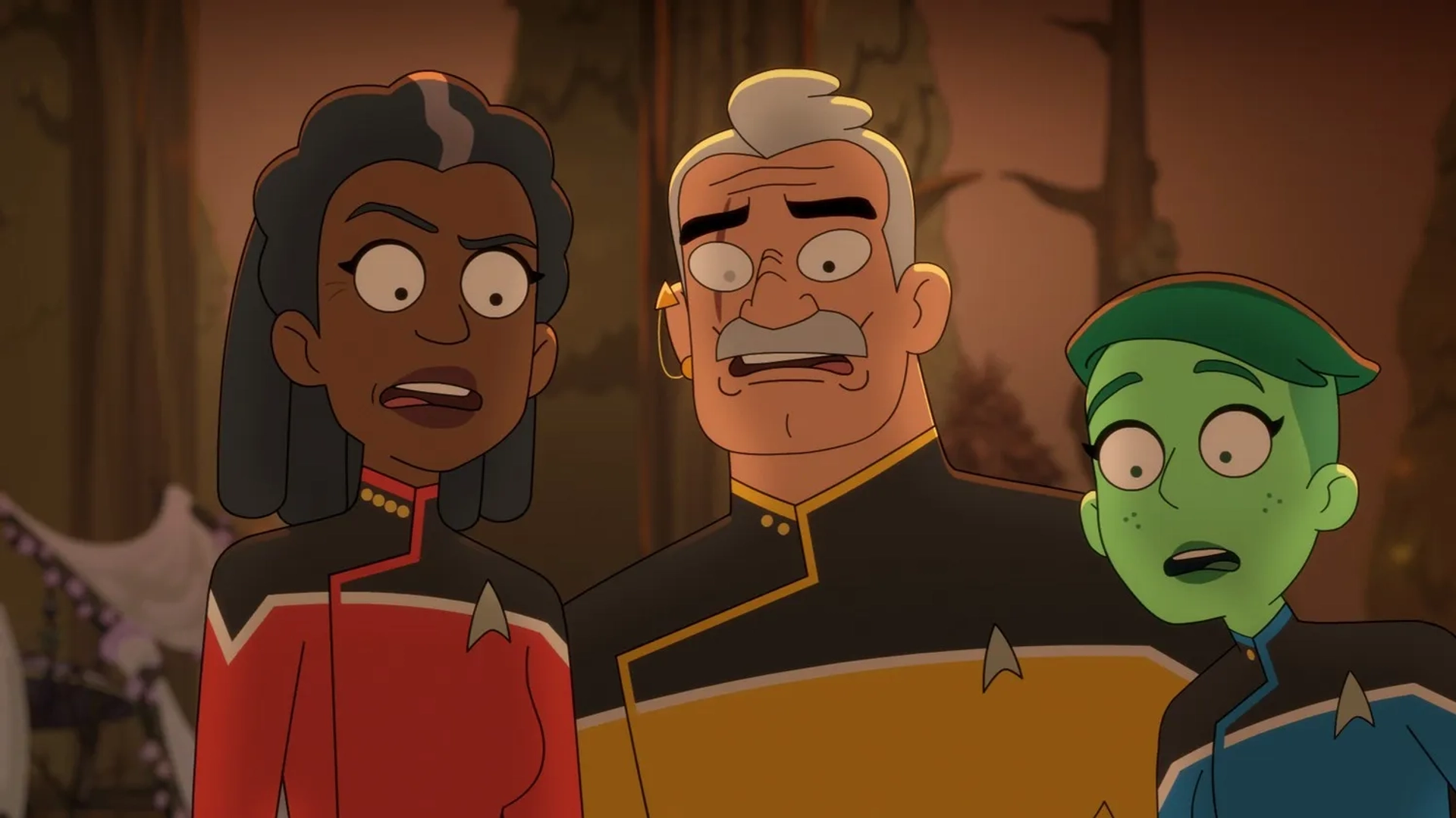 Dawnn Lewis, Fred Tatasciore, and Noël Wells in Star Trek: Lower Decks: A Mathematically Perfect Redemption (2022)