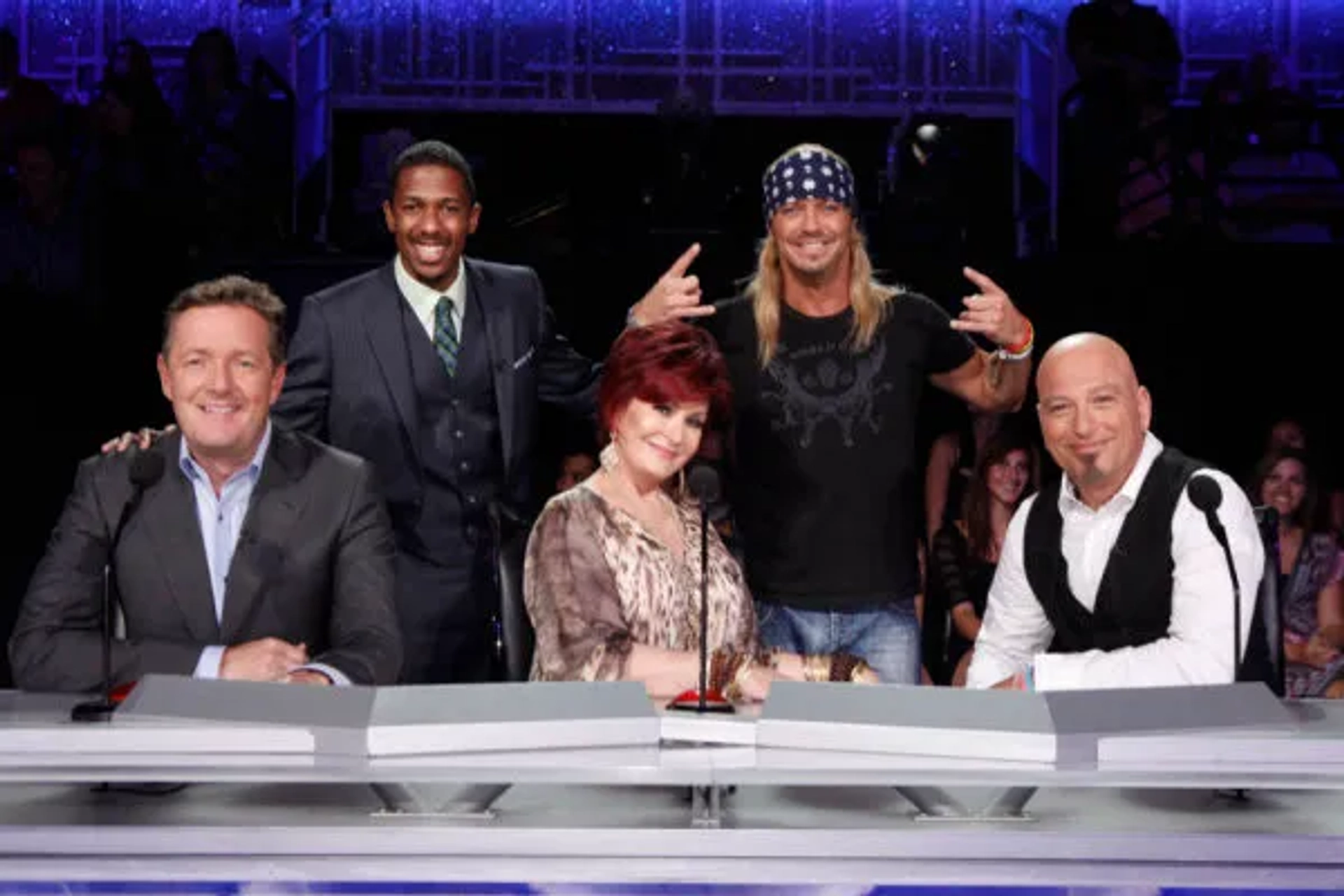 Howie Mandel, Nick Cannon, Bret Michaels, Piers Morgan, and Sharon Osbourne in America's Got Talent (2006)