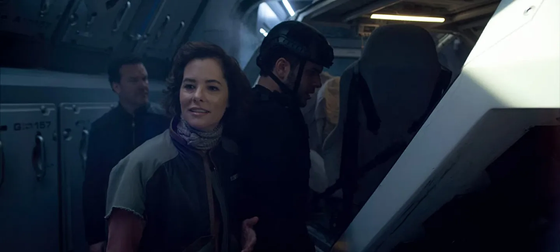 Parker Posey and Douglas Hodge in Lost in Space (2018)