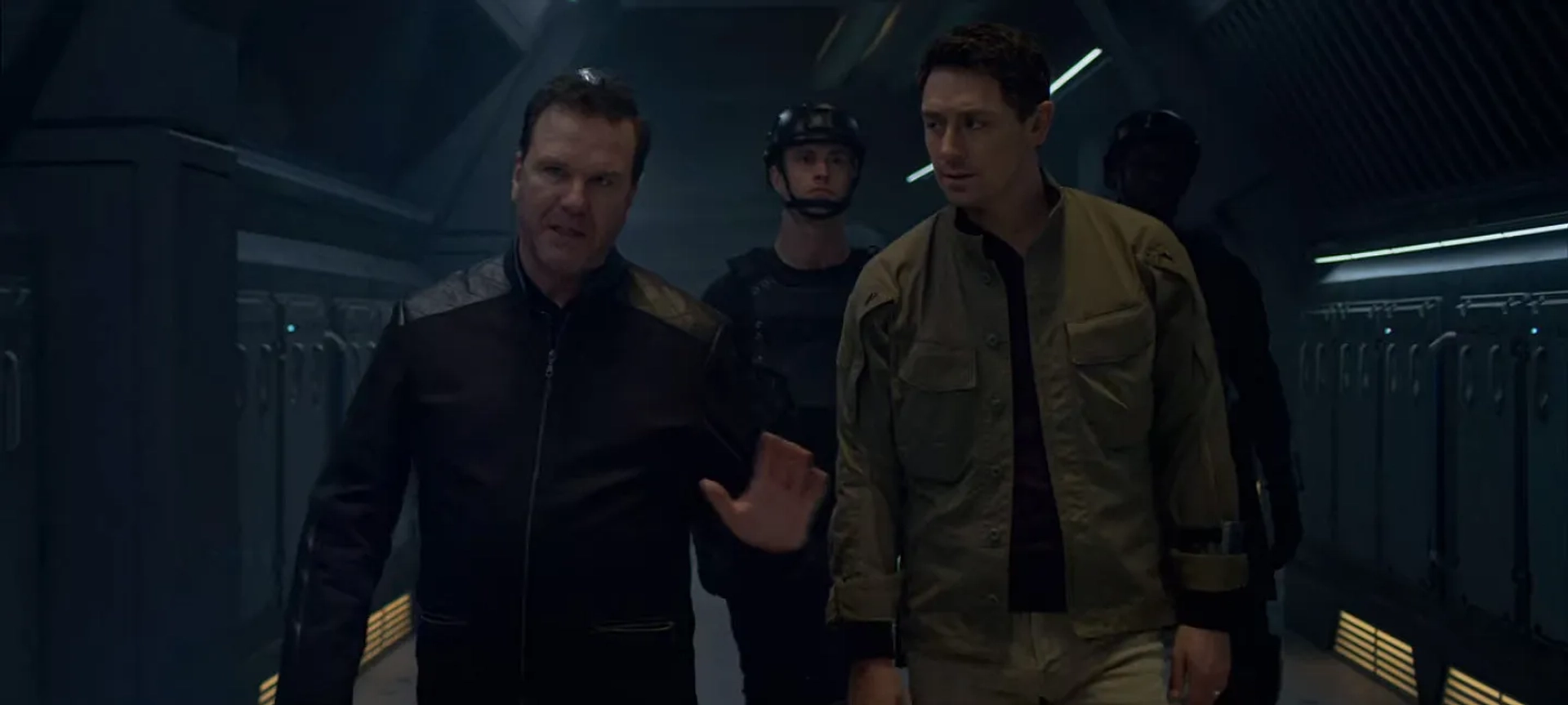 JJ Feild and Douglas Hodge in Lost in Space (2018)