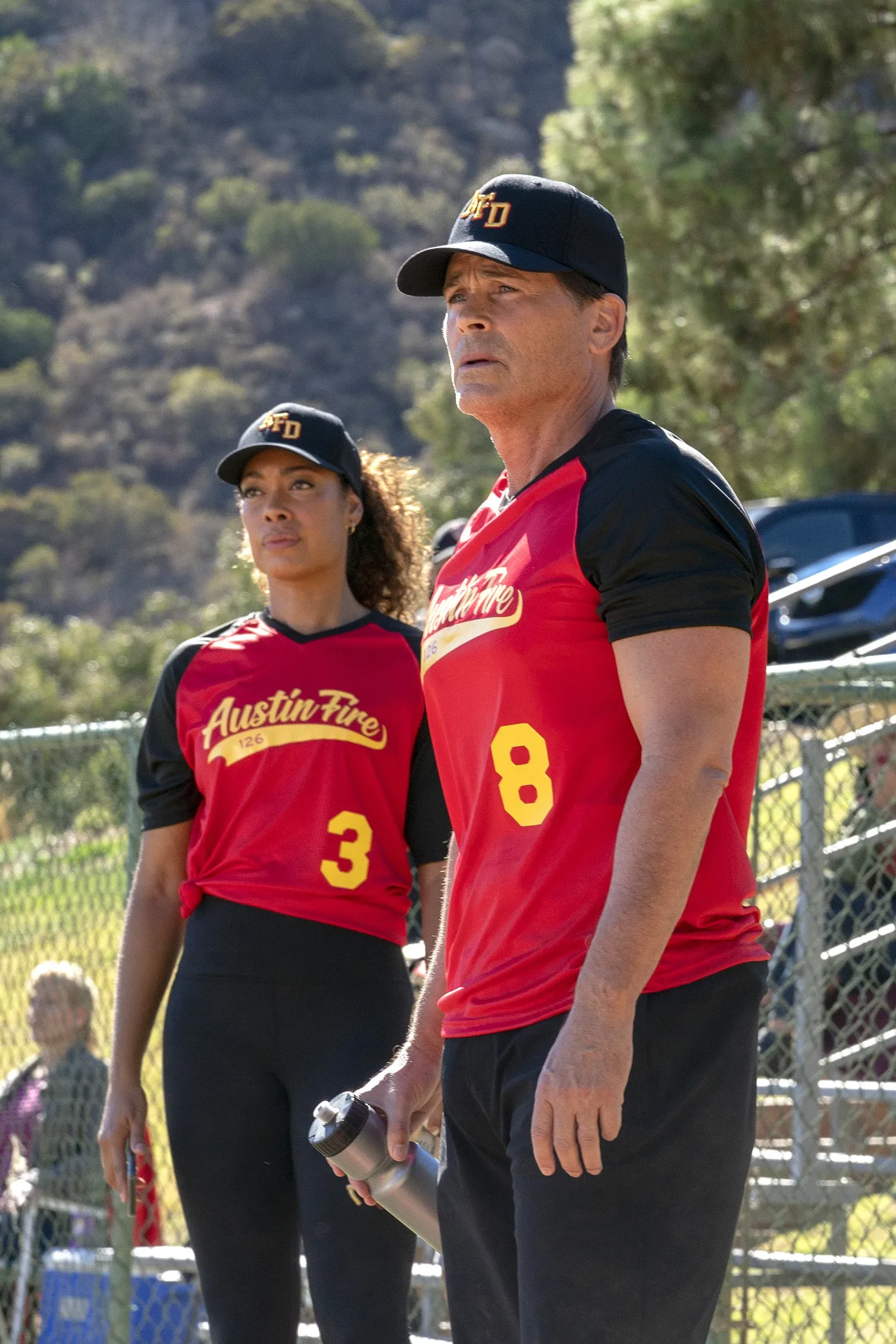 Rob Lowe and Gina Torres in 9-1-1: Lone Star (2020)