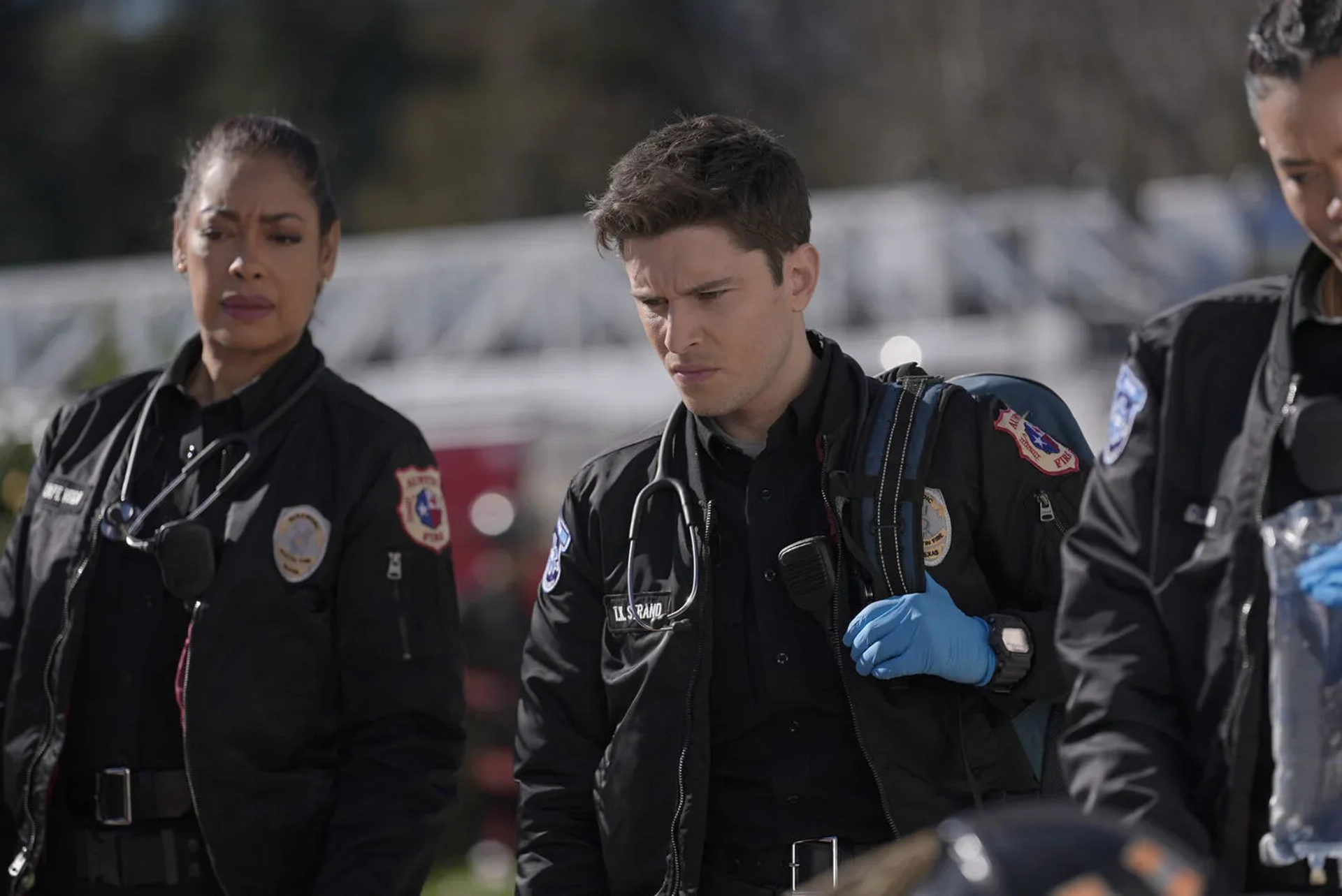 Gina Torres and Ronen Rubinstein in 9-1-1: Lone Star (2020)