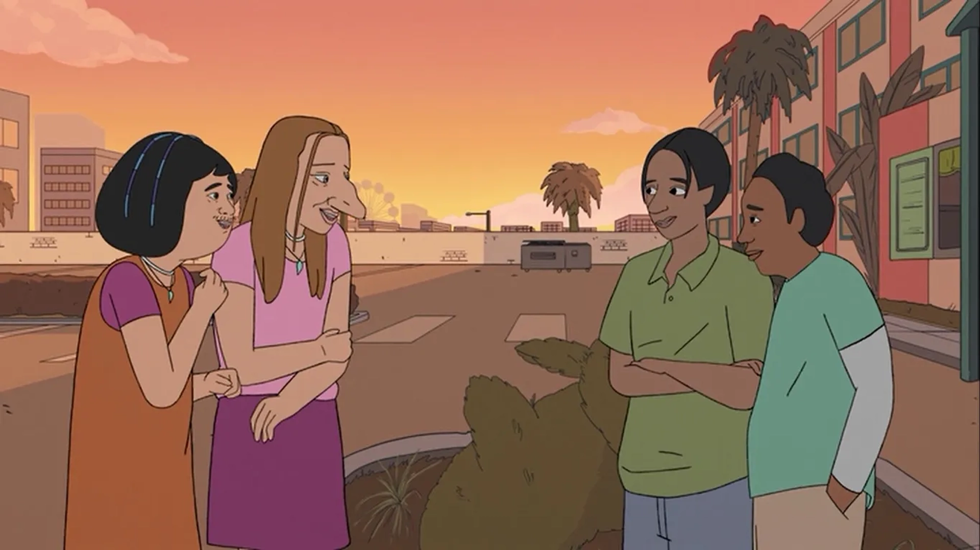 Bjorgvin Arnarson, Alex Robles, Maya Erskine, and Anna Konkle in PEN15: Jacuzzi (2021)