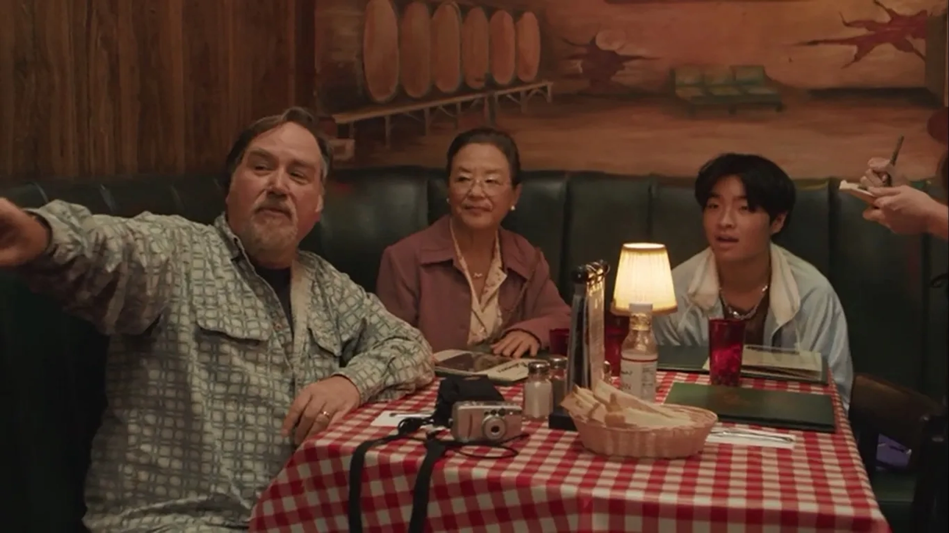 Richard Karn, Dallas Liu, and Mutsuko Erskine in PEN15: Opening Night (2020)