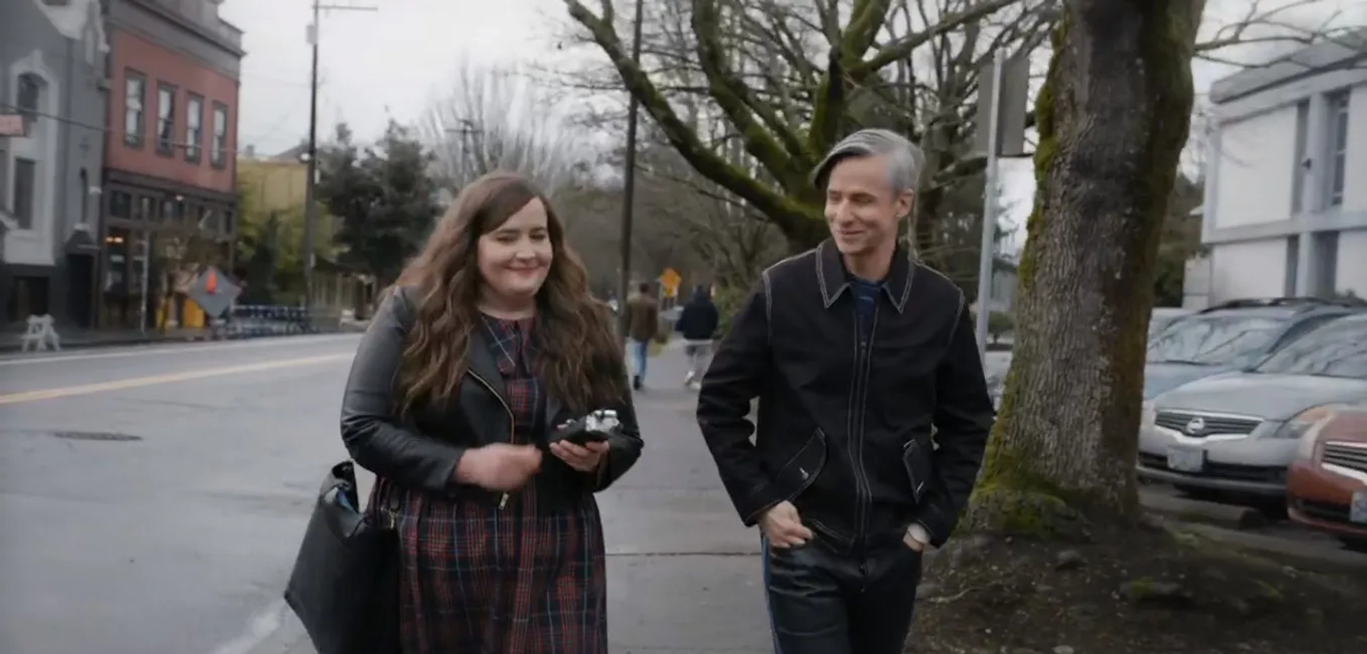 John Cameron Mitchell and Aidy Bryant in Shrill: Sorry (2021)