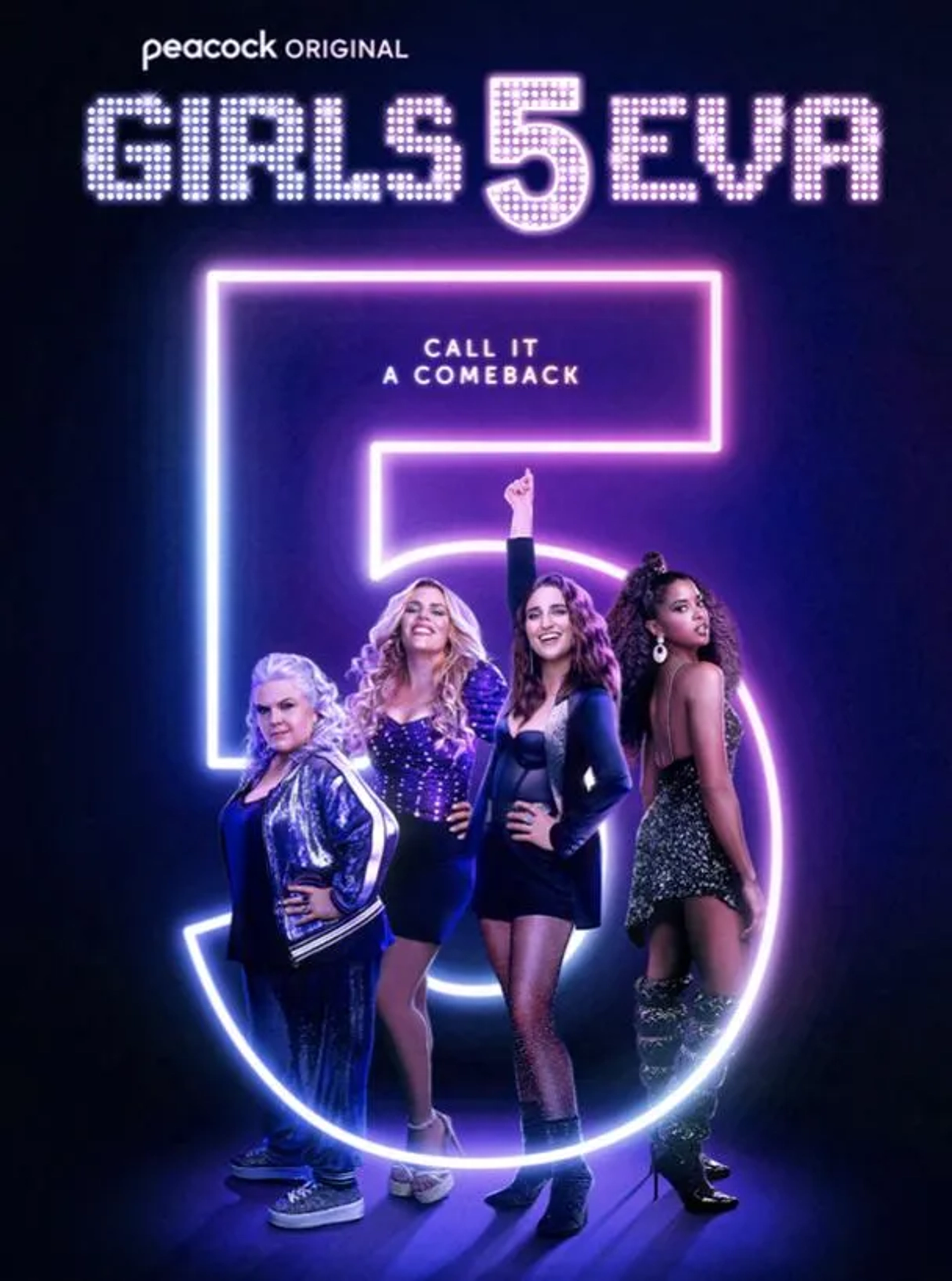 Busy Philipps, Renée Elise Goldsberry, Paula Pell, and Sara Bareilles in Girls5eva (2021)