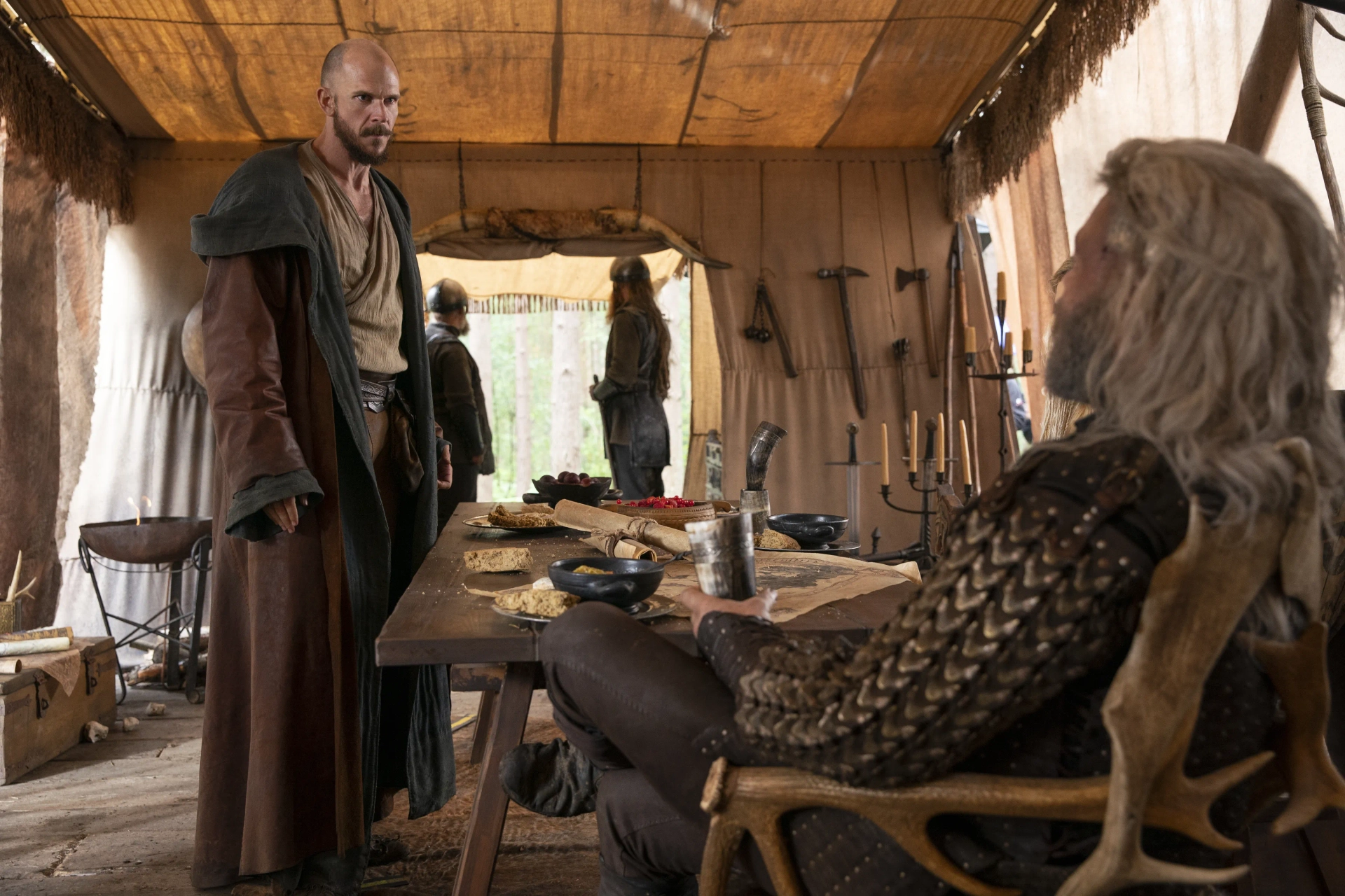 Gustaf Skarsgård and Jóhannes Haukur Jóhannesson in Cursed (2020)