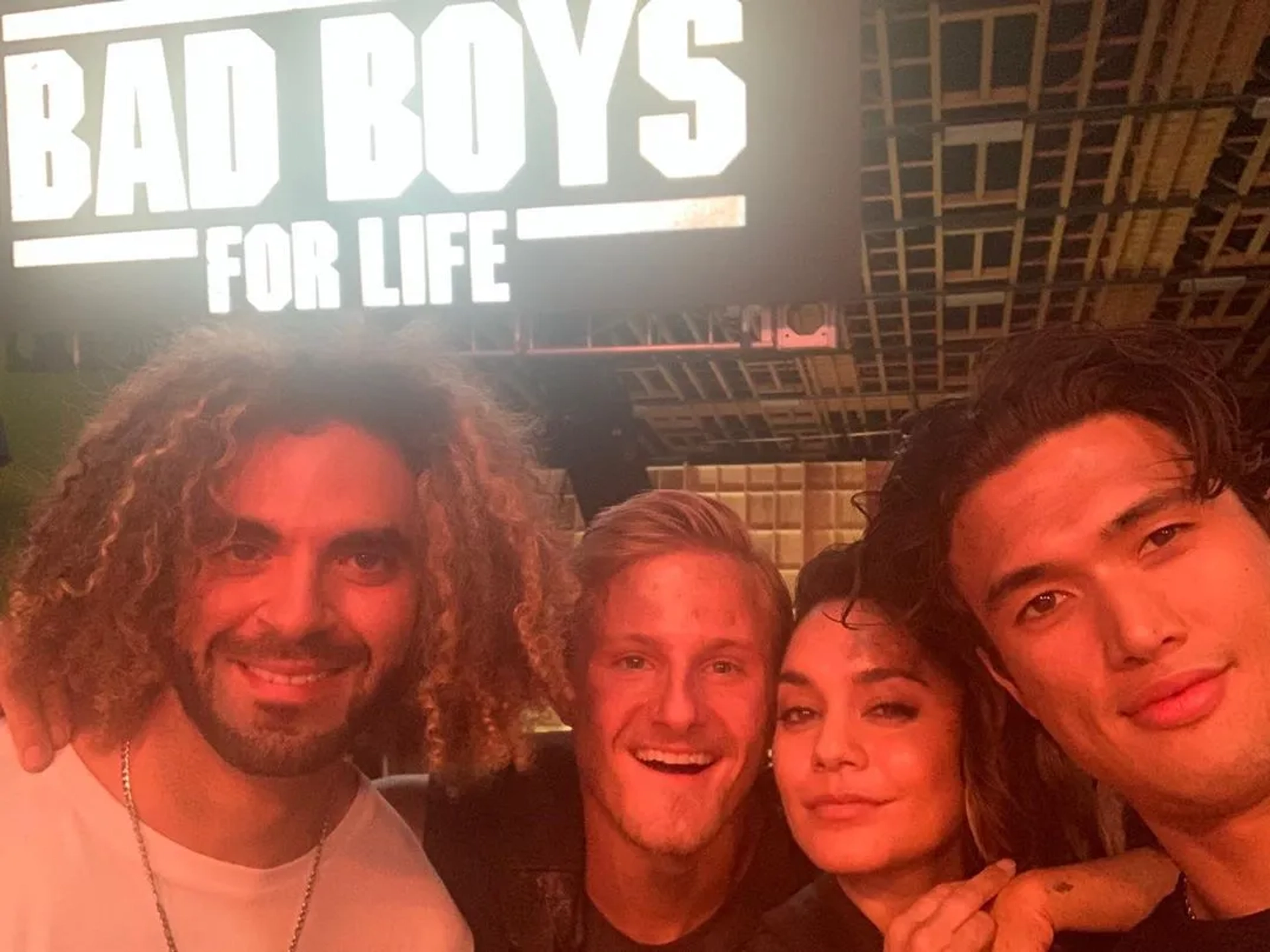 Vanessa Hudgens, Alexander Ludwig, Adil El Arbi, and Charles Melton in Bad Boys for Life (2020)