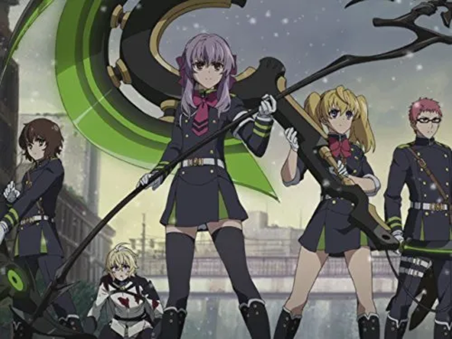 Nobuhiko Okamoto, Kenshô Ono, Yuka Iguchi, Saori Hayami, and Kaito Ishikawa in Seraph of the End (2015)