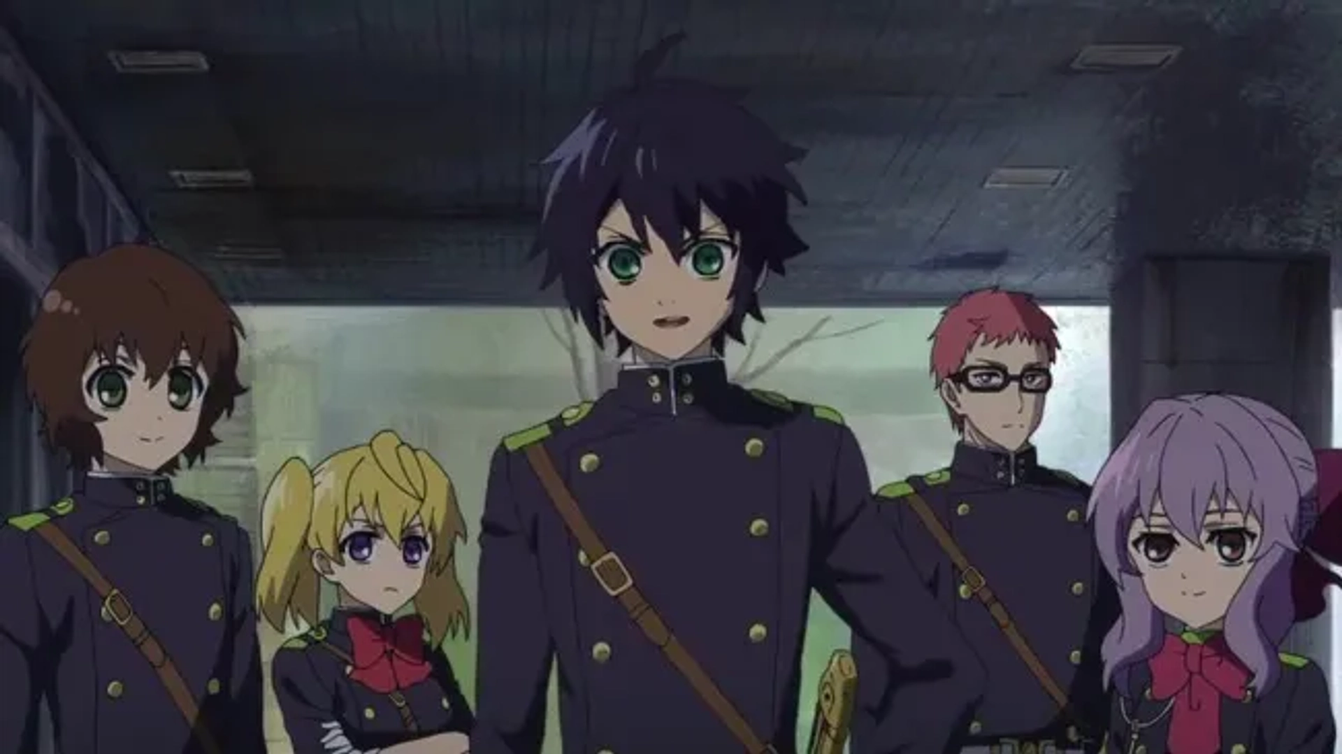 Miyu Irino, Nobuhiko Okamoto, Kenshô Ono, Saori Hayami, and Kaito Ishikawa in Seraph of the End (2015)