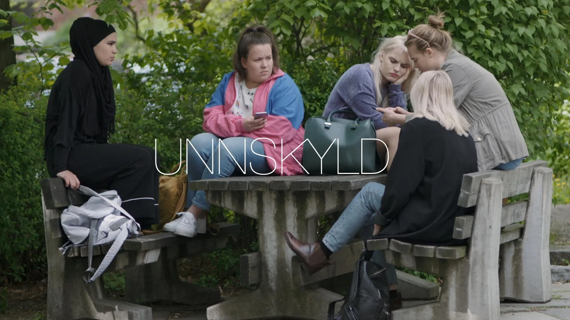 Ina Svenningdal, Ulrikke Falch, Lisa Teige, and Iman Meskini in Skam (2015)