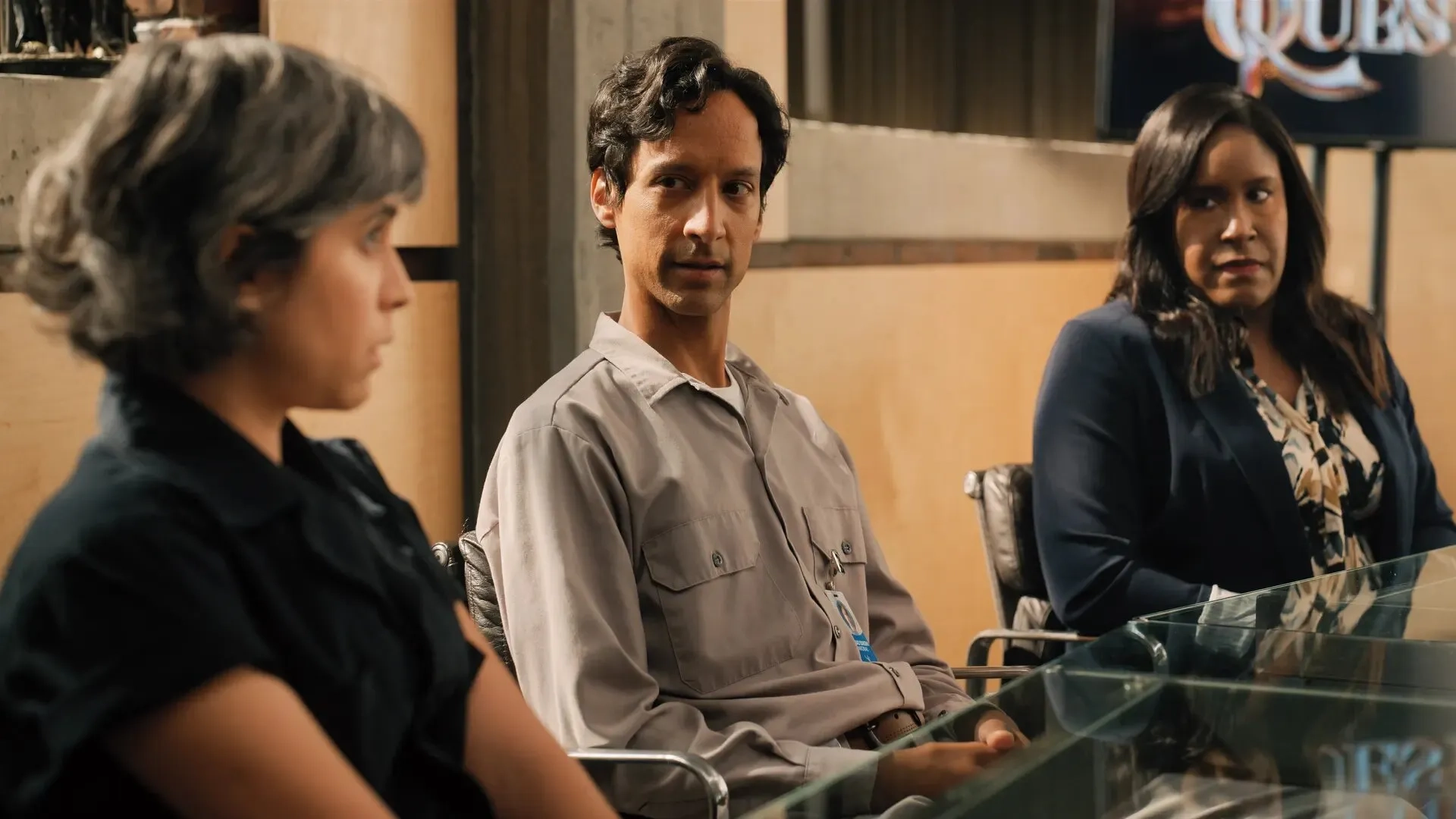 Danny Pudi, Ashly Burch, and Naomi Ekperigin in Mythic Quest: Playpen (2022)