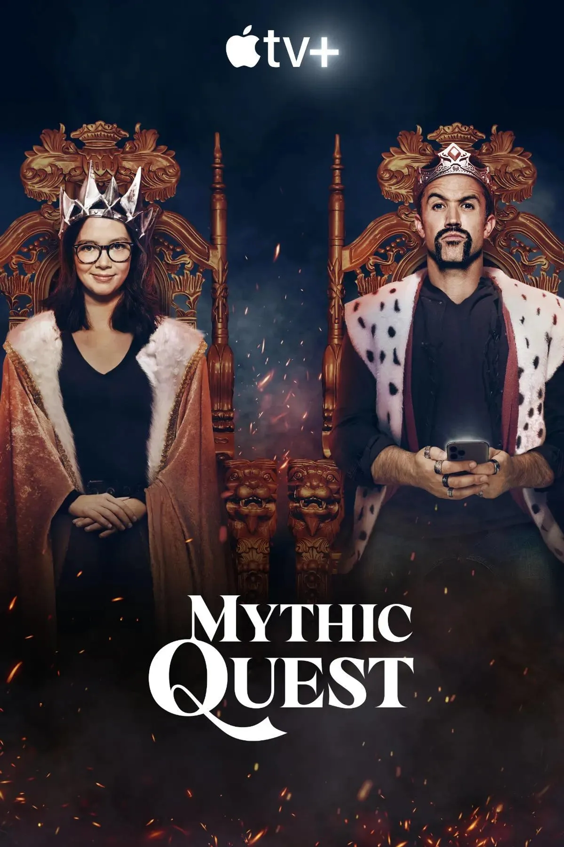 Rob McElhenney and Charlotte Nicdao in Mythic Quest (2020)