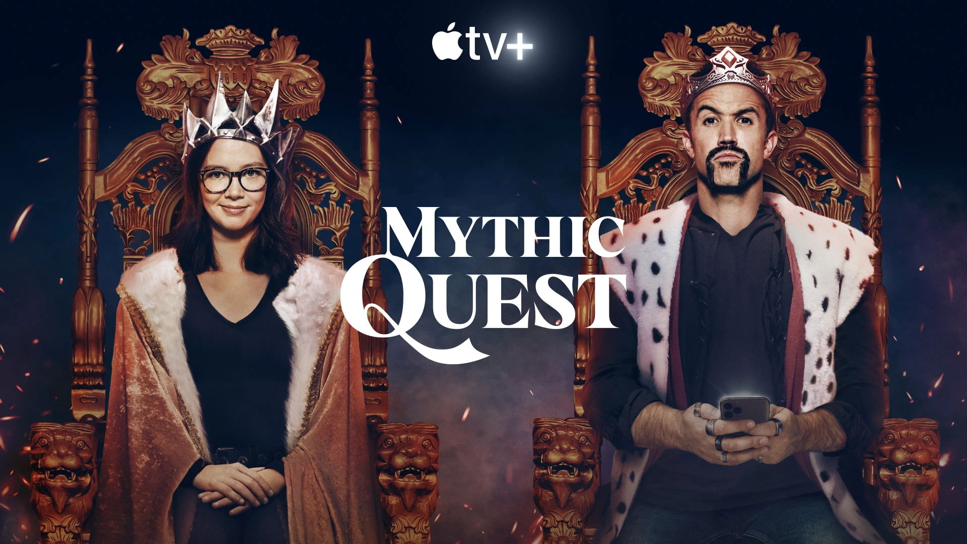 Rob McElhenney and Charlotte Nicdao in Mythic Quest: Everlight (2021)