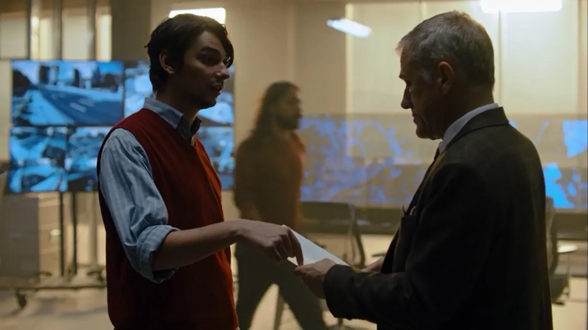 Christoph Waltz and Devon Bostick in Most Dangerous Game (2020)