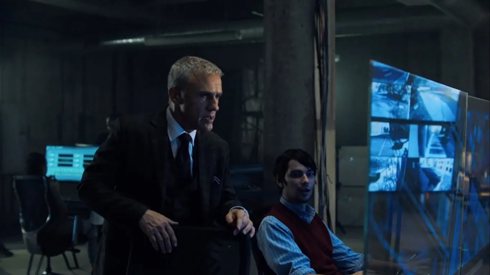 Christoph Waltz and Devon Bostick in Most Dangerous Game (2020)