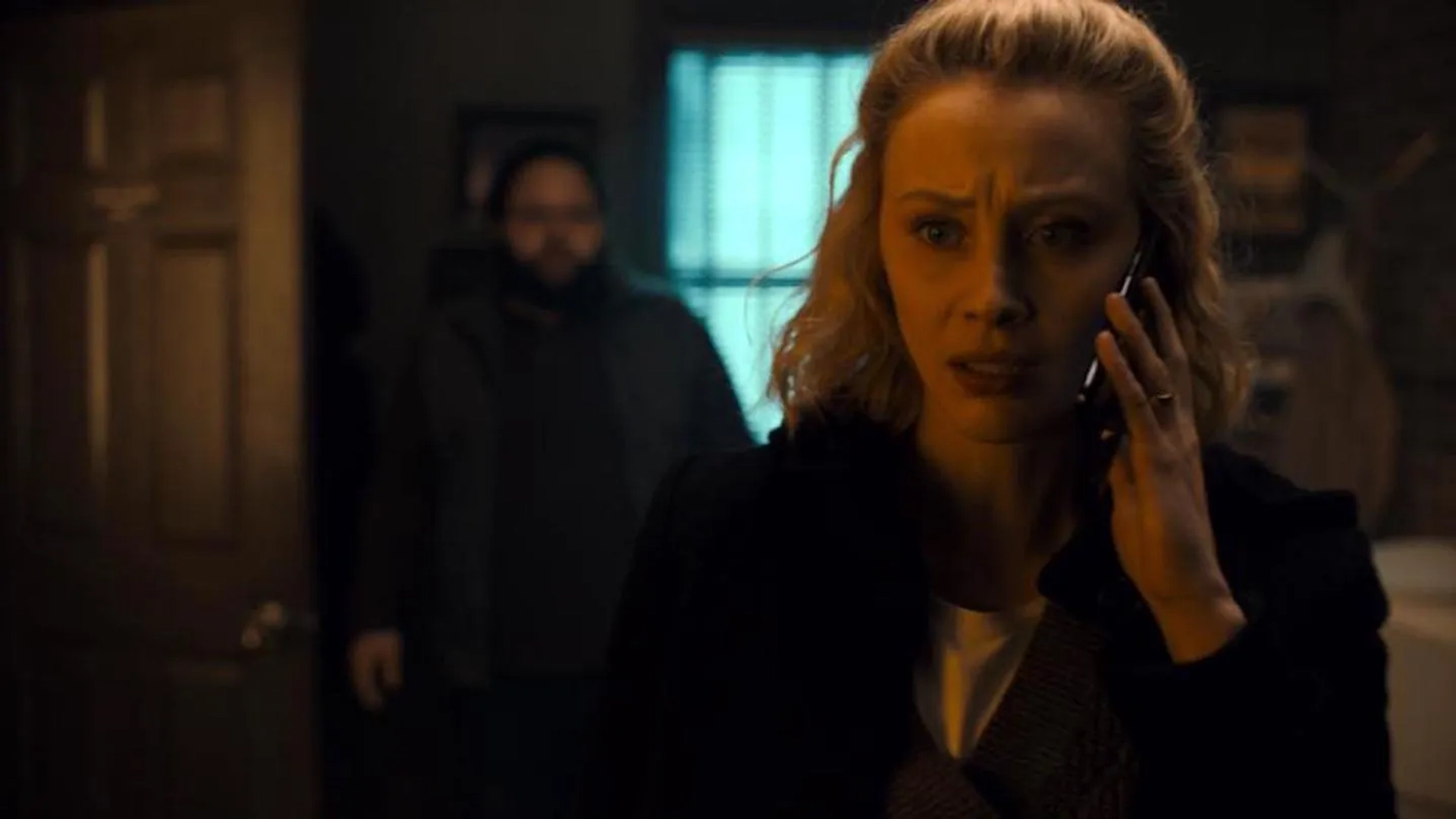 Sarah Gadon and Zach Cherry in Most Dangerous Game (2020)