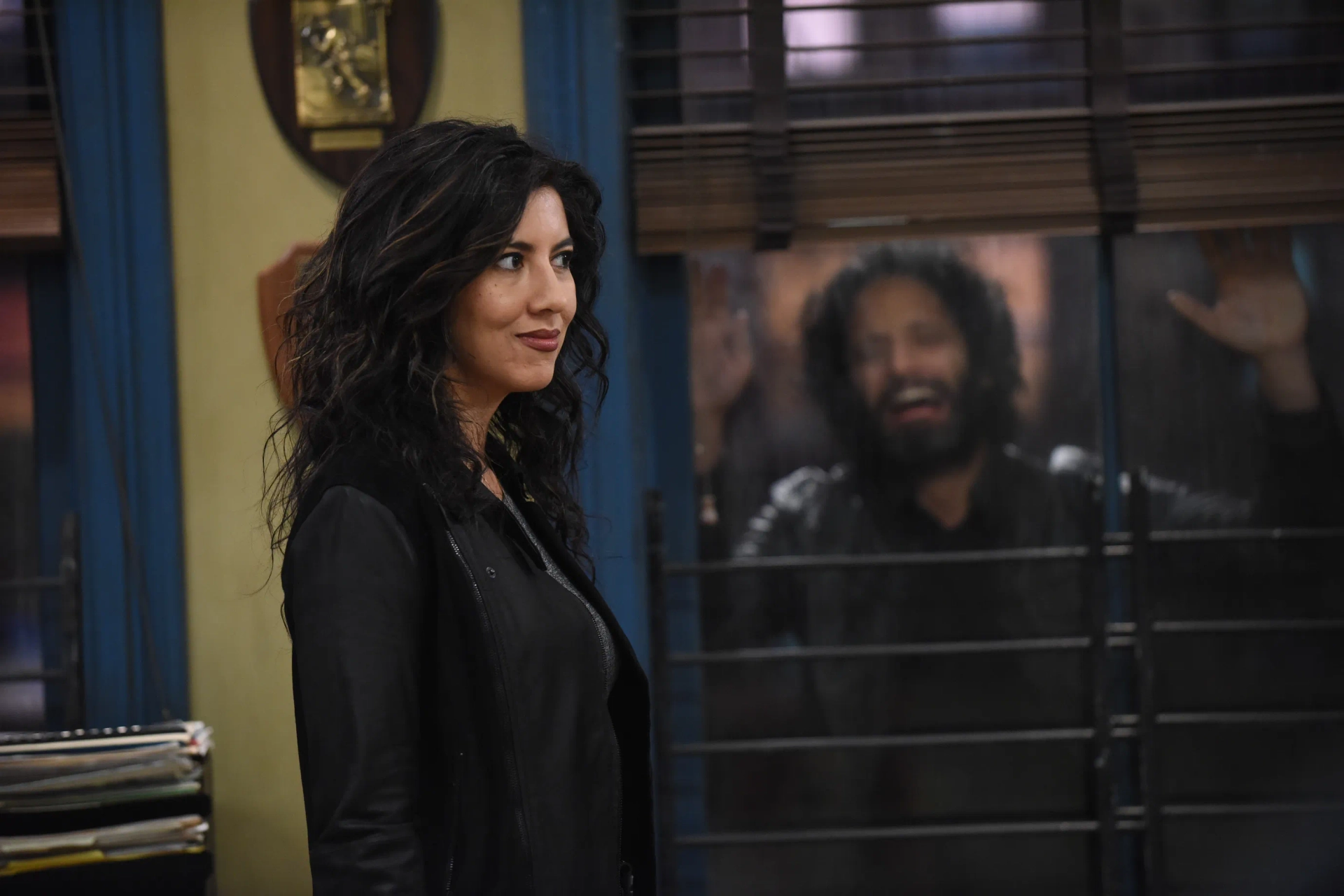 Jason Mantzoukas and Stephanie Beatriz in Brooklyn Nine-Nine (2013)