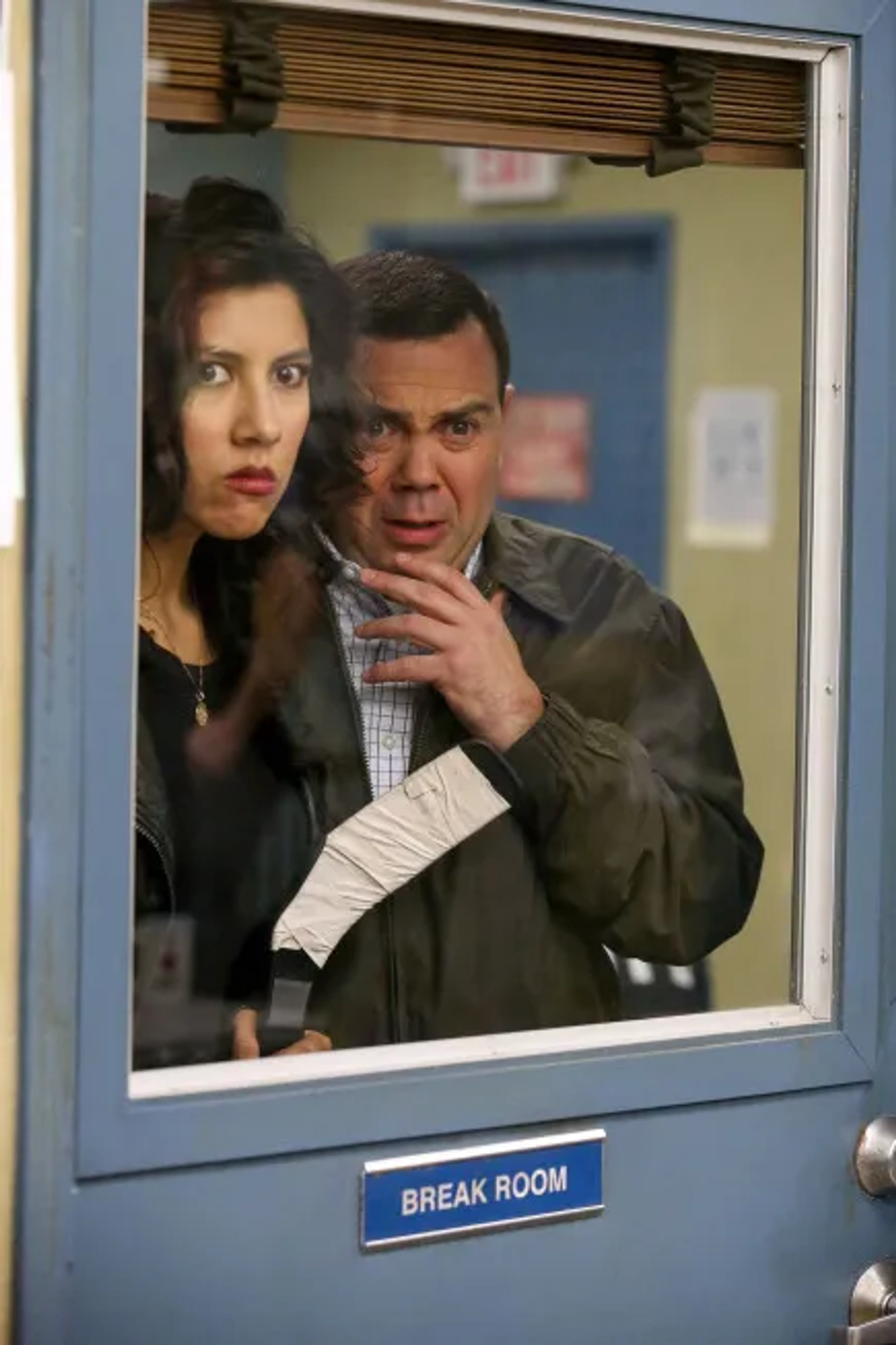 Joe Lo Truglio and Stephanie Beatriz in Brooklyn Nine-Nine (2013)