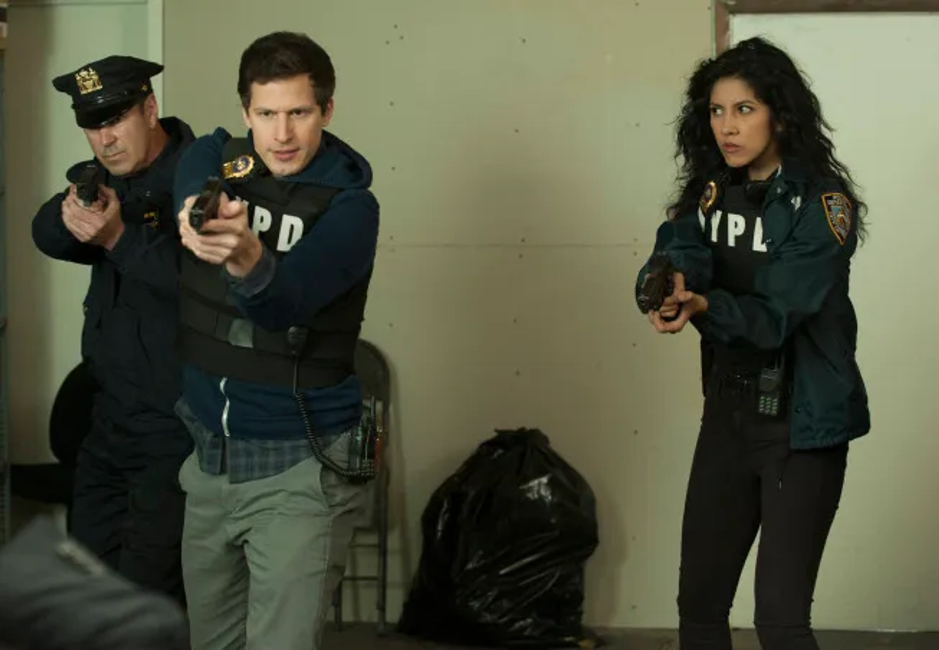 Andy Samberg and Stephanie Beatriz in Brooklyn Nine-Nine (2013)