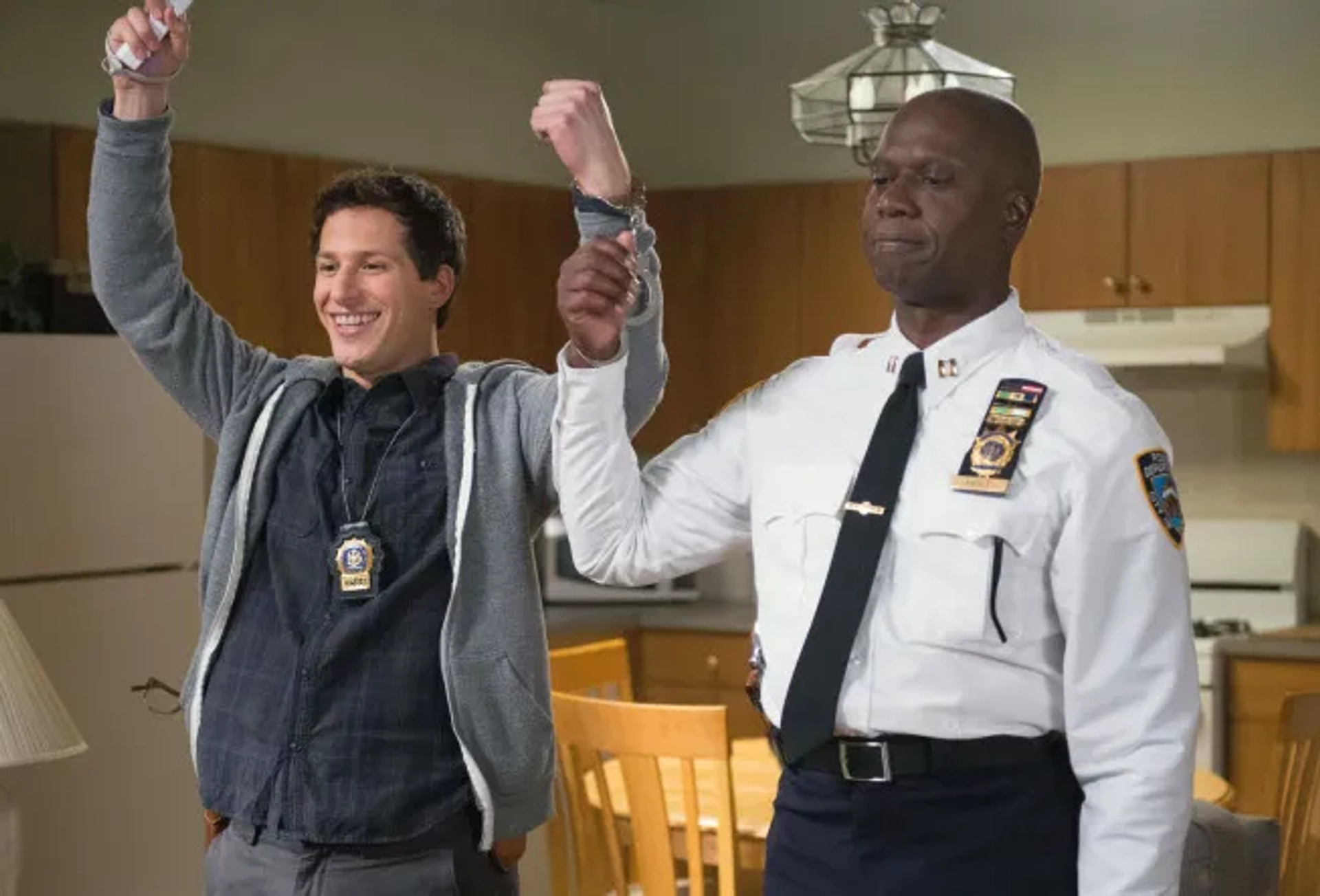 Andre Braugher and Andy Samberg in Brooklyn Nine-Nine (2013)