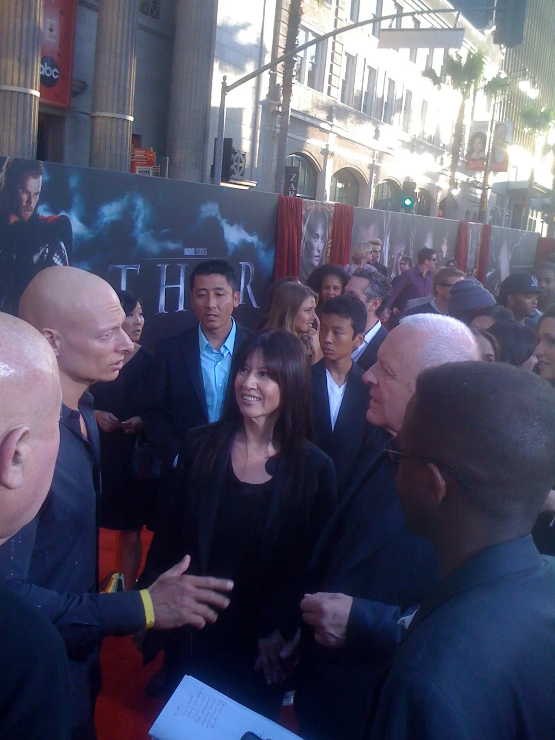 HOLLYWOOD, CA - MAY 2: Joseph Gatt, Stella Arroyave and Anthony Hopkins arrive for the Los Angeles Premiere of Marvel and Paramount Pictures' "Thor" held at the El Capitan Theater on May 2, 2011 in Hollywood, California.