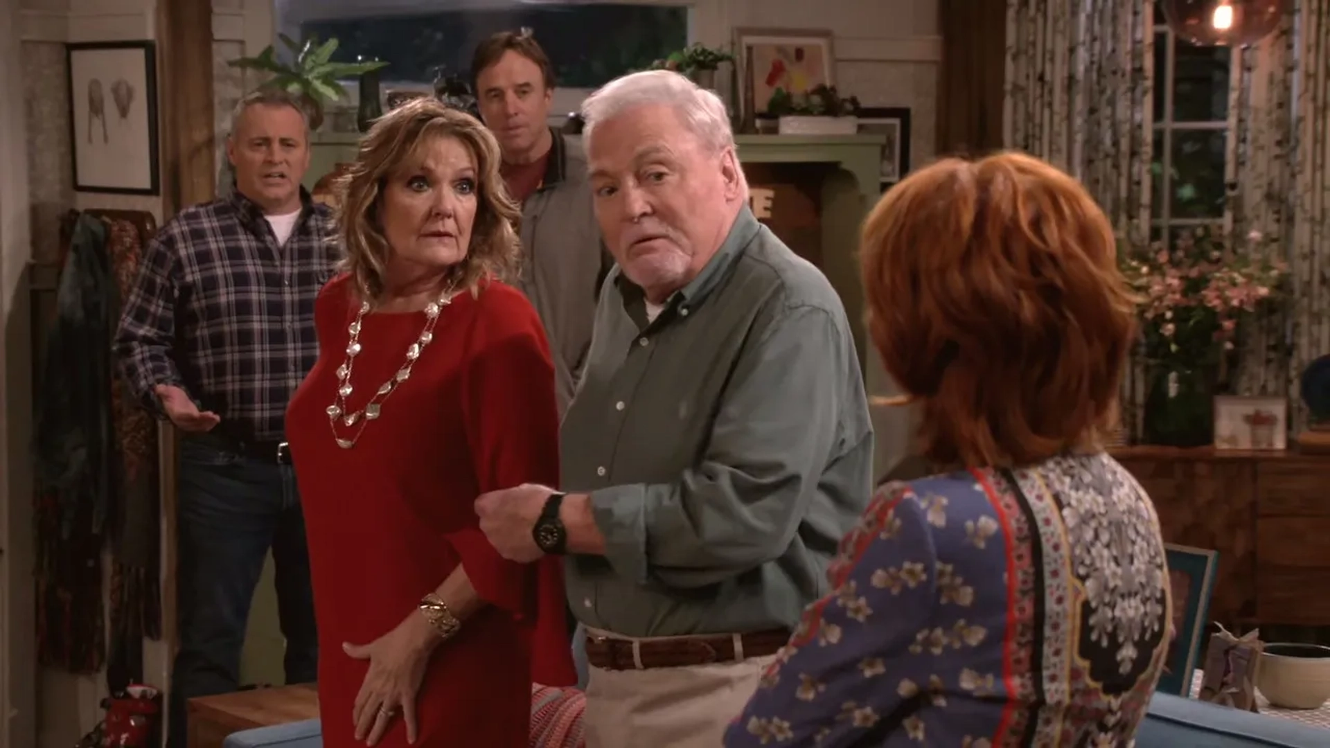 Swoosie Kurtz, Matt LeBlanc, Stacy Keach, Kevin Nealon, and Nancy Lenehan in Man with a Plan: Stuck in the Middle with You (2020)