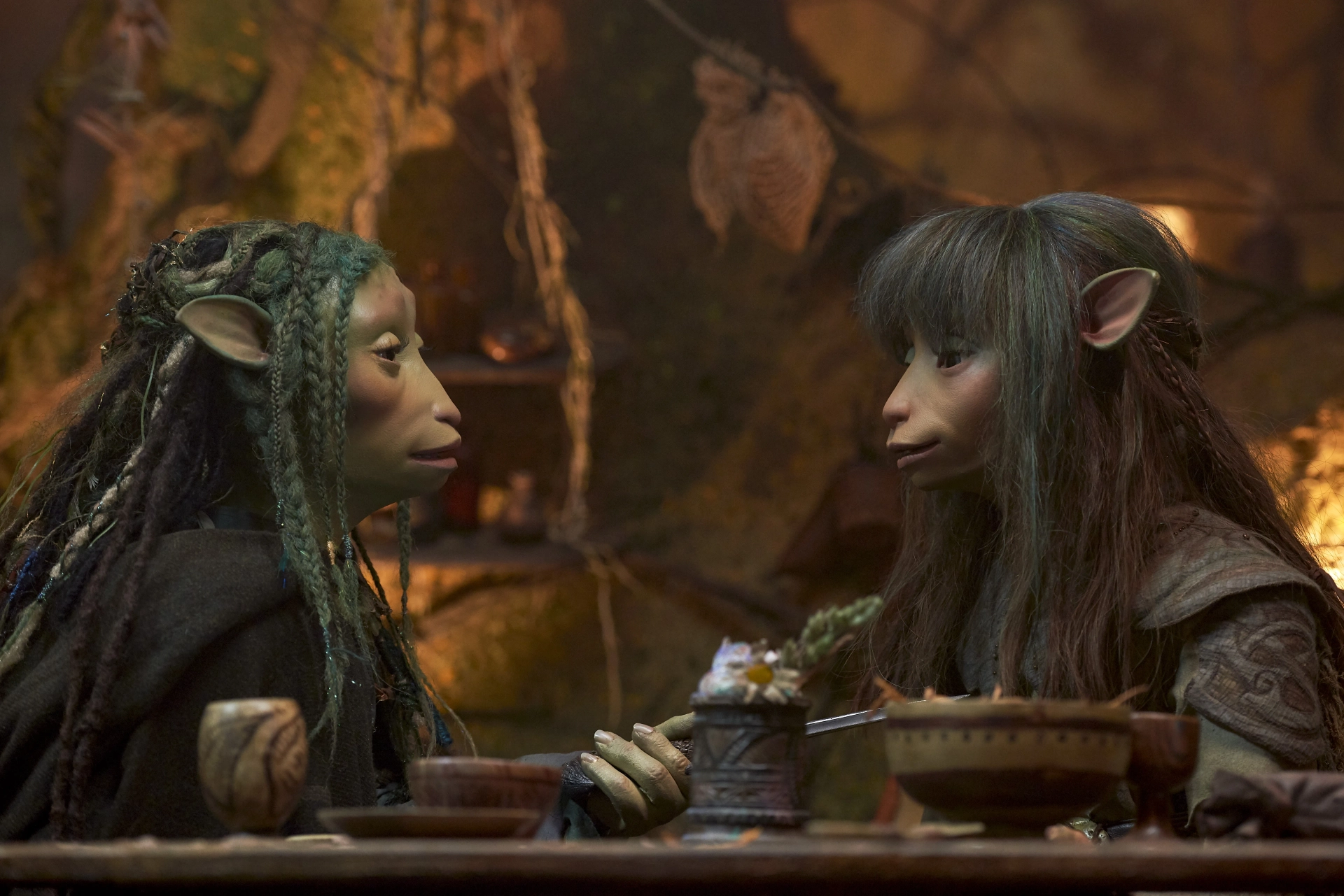 Neil Sterenberg, Hannah John-Kamen, and Beccy Henderson in The Dark Crystal: Age of Resistance (2019)