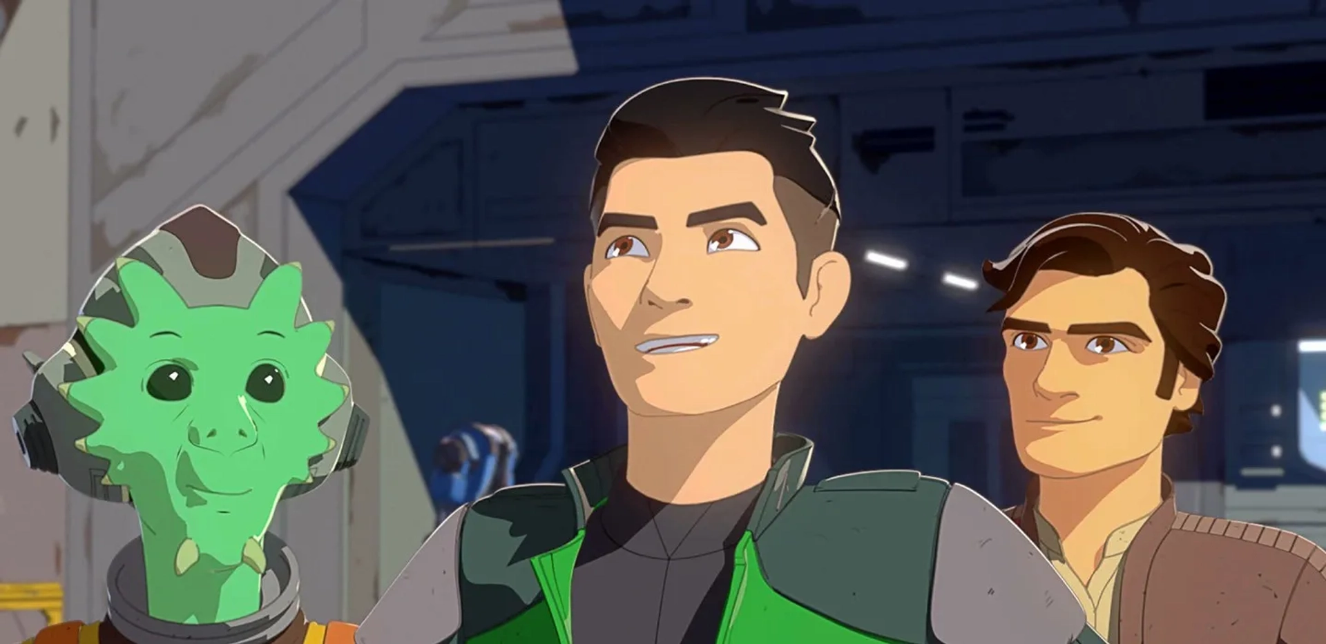 Oscar Isaac, Christopher Sean, and Josh Brener in Star Wars: Resistance (2018)